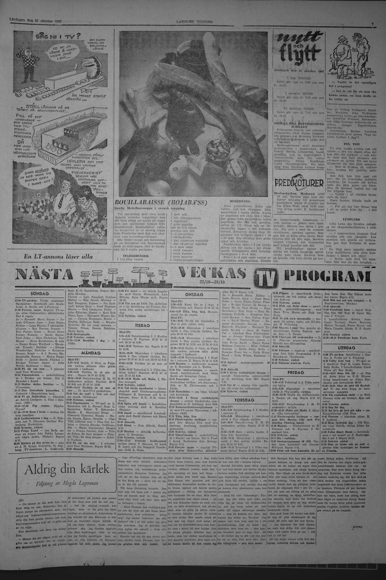 Laholms Tidning Lördag 21 oktober 1967, sida 7