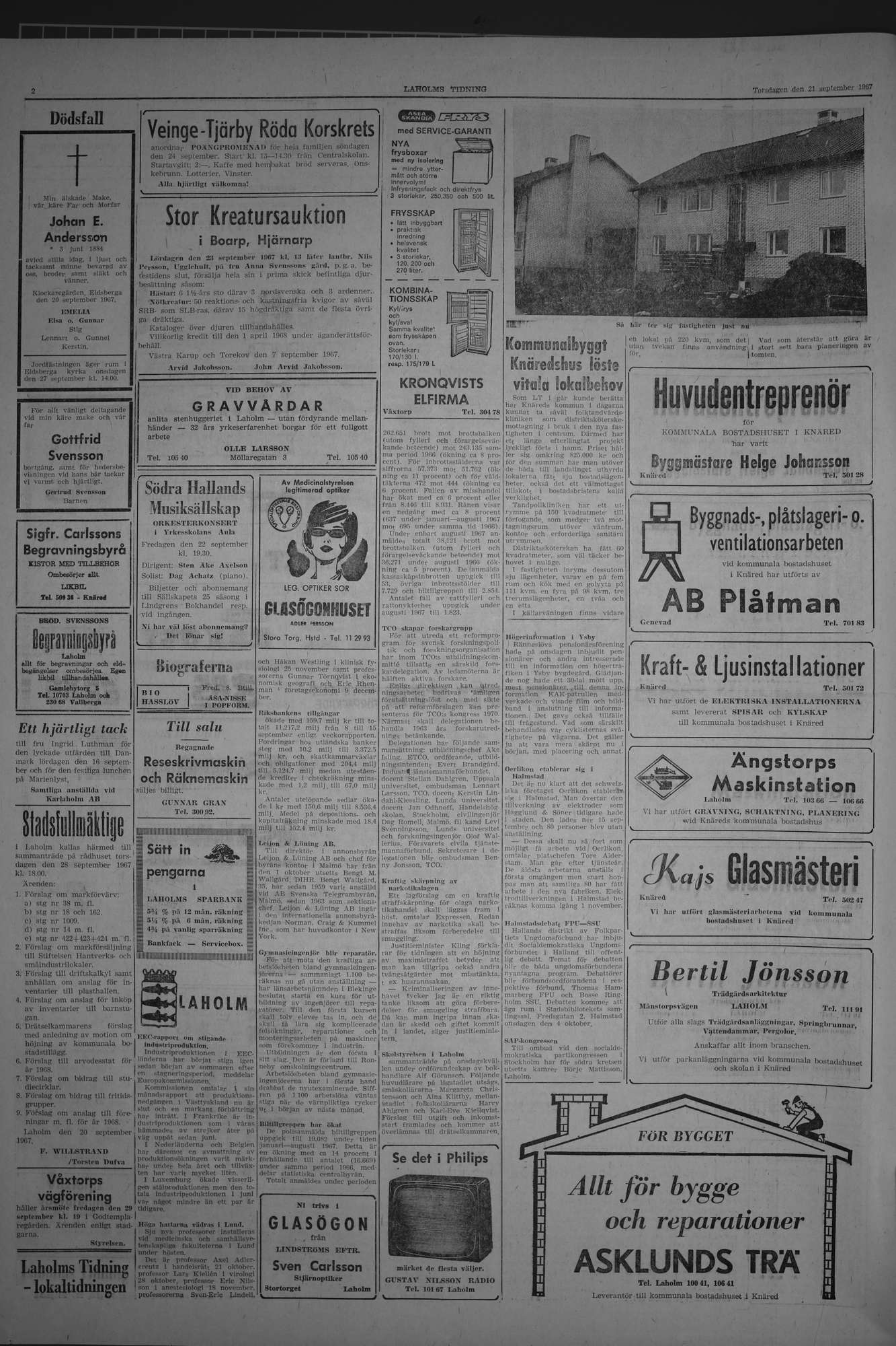 Laholms Tidning Torsdag 21 september 1967, sida 2