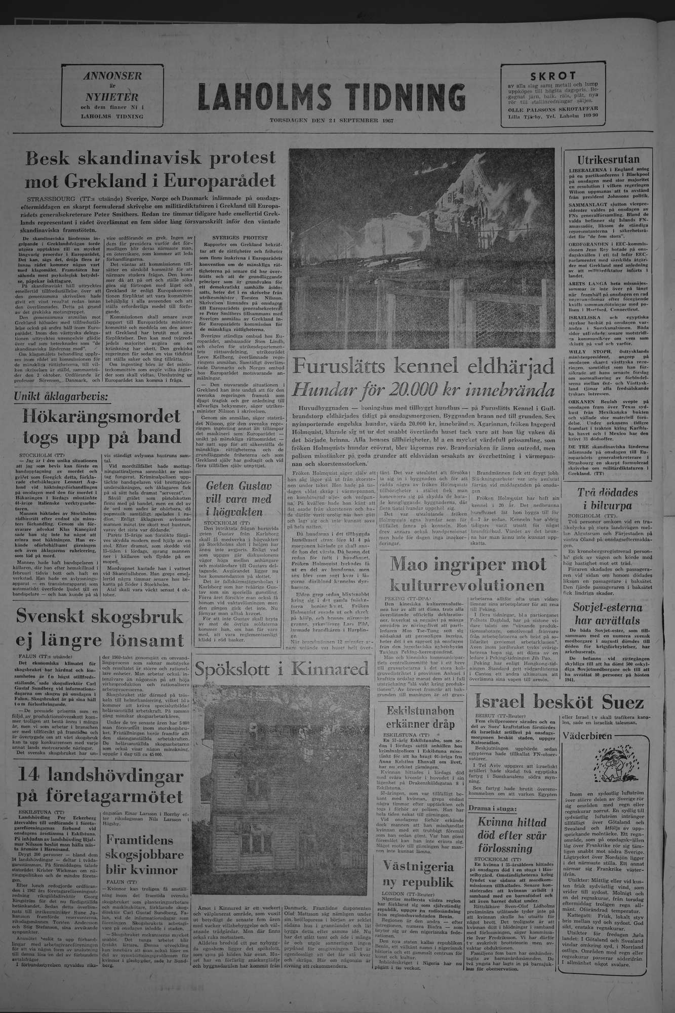 Laholms Tidning Torsdag 21 september 1967, sida 8