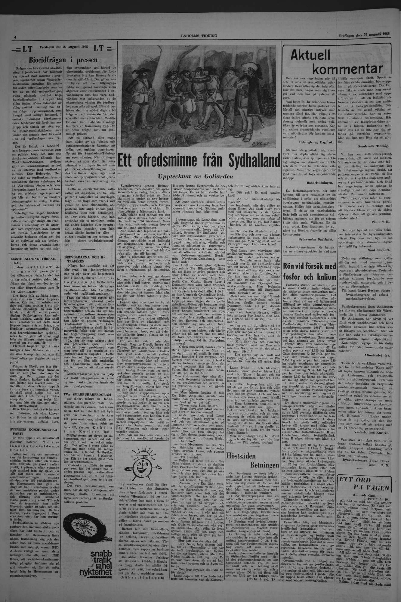 Laholms Tidning Fredag 27 augusti 1965, sida 4