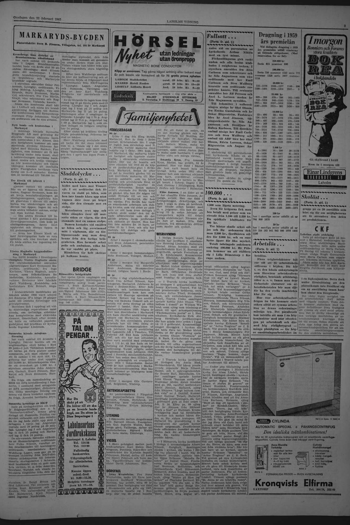 Laholms Tidning Onsdag 22 februari 1967, sida 3