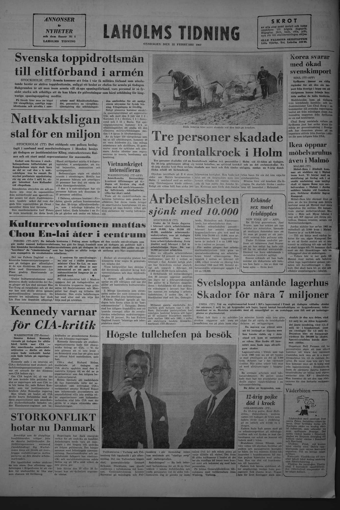 Laholms Tidning Onsdag 22 februari 1967, sida 8