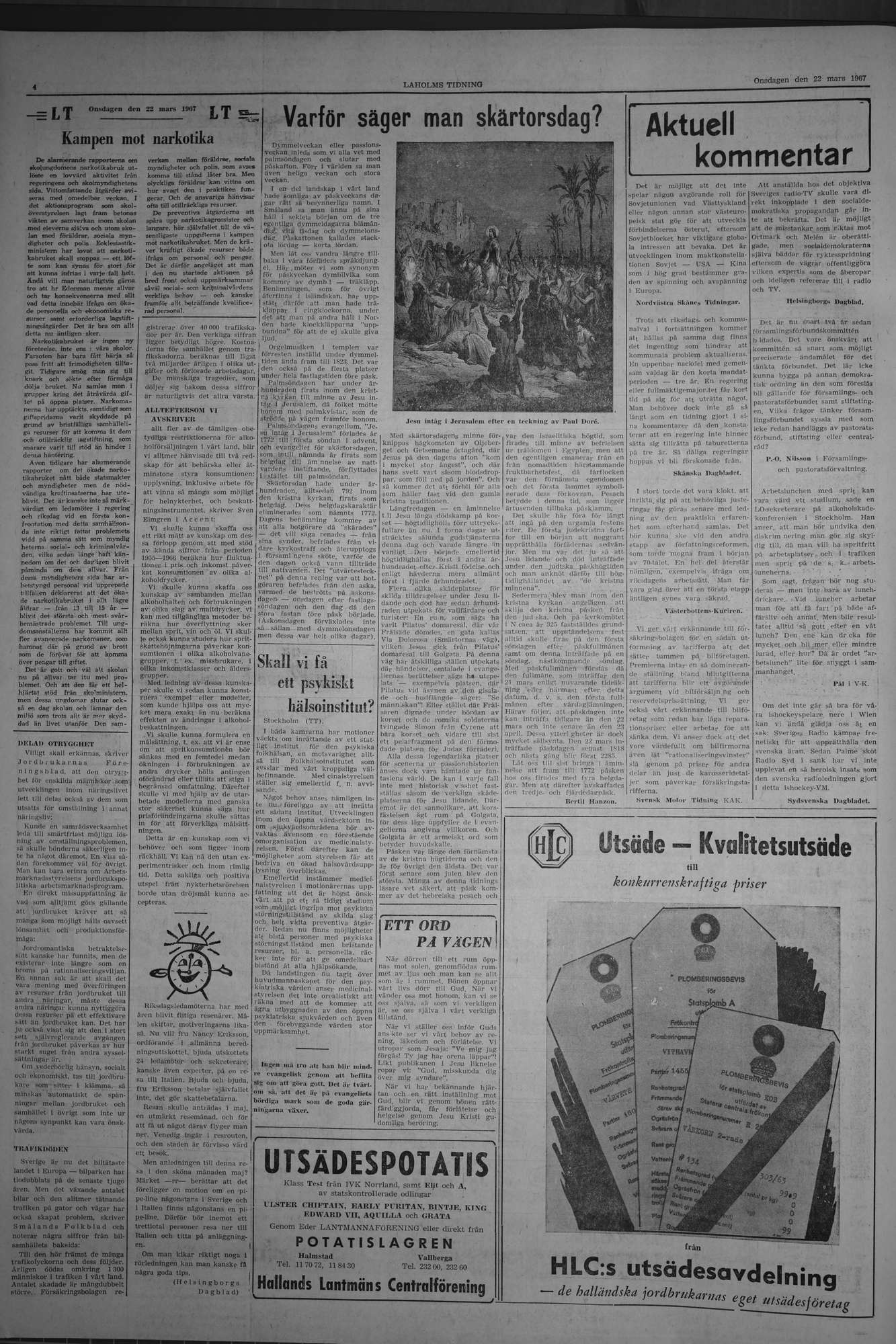 Laholms Tidning Onsdag 22 mars 1967, sida 4