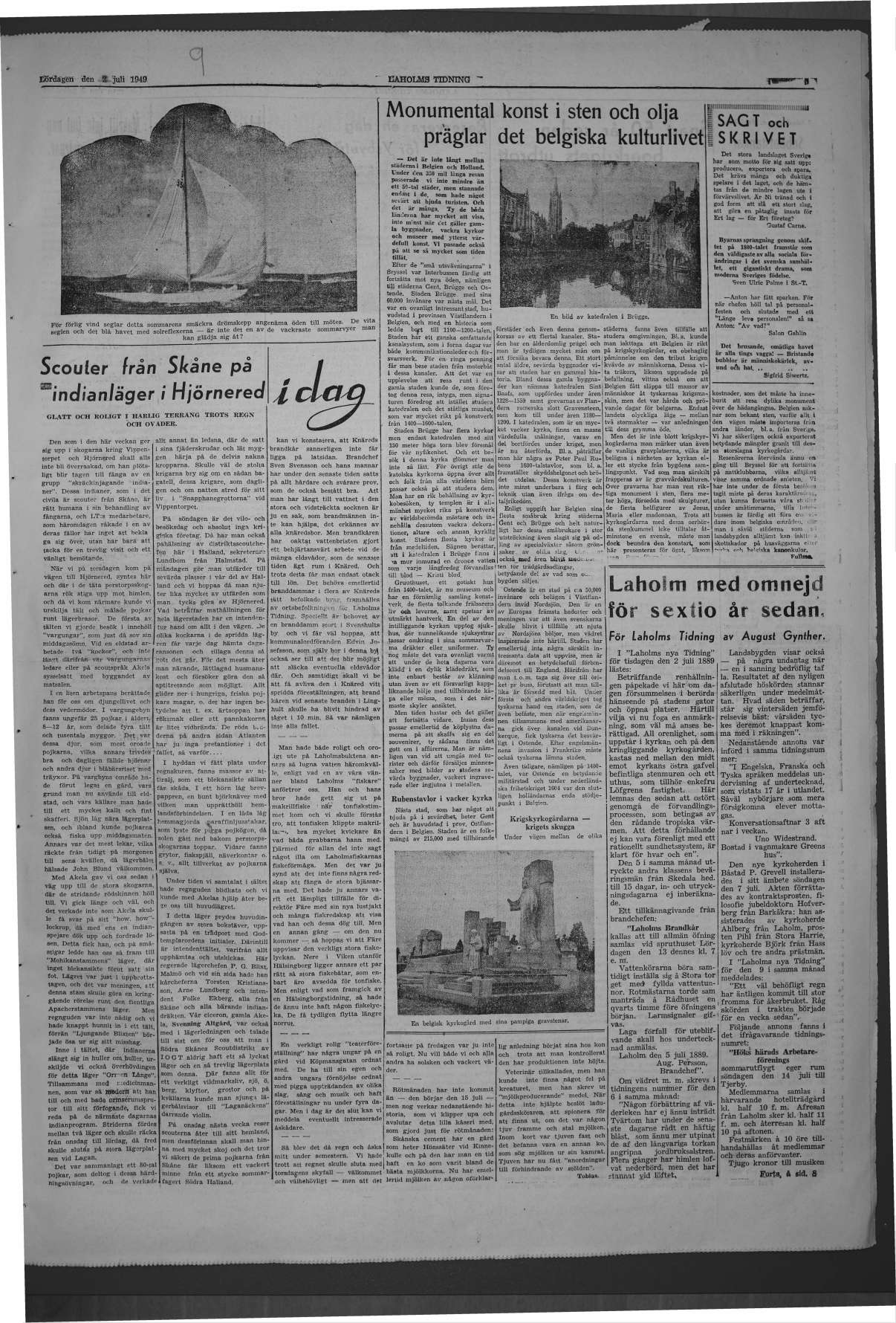 Laholms Tidning Lördag 9 juli 1949, sida 5