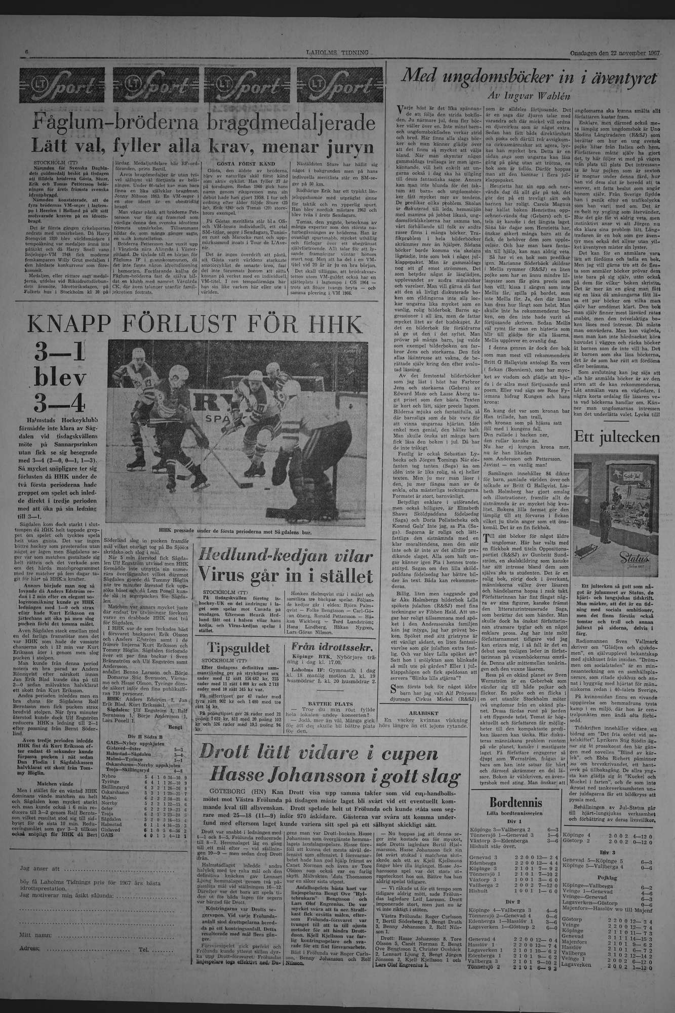 Laholms Tidning Onsdag 22 november 1967, sida 6