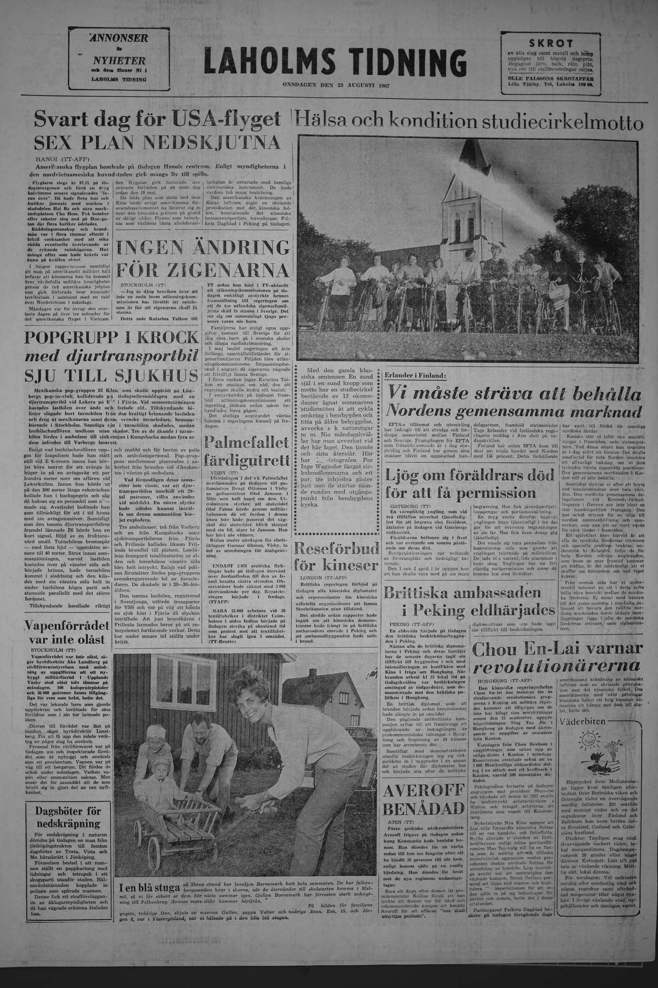 Laholms Tidning Onsdag 23 augusti 1967, sida 8