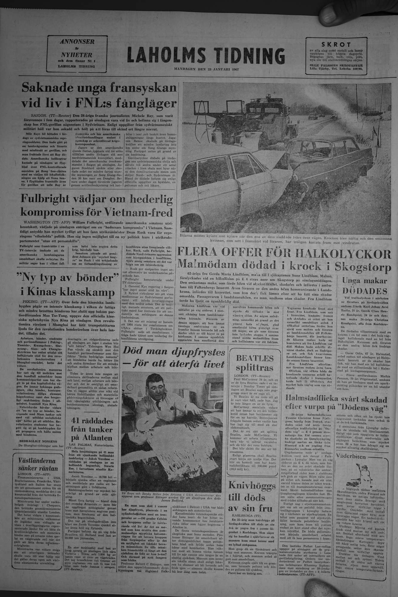 Laholms Tidning Måndag 23 januari 1967, sida 8