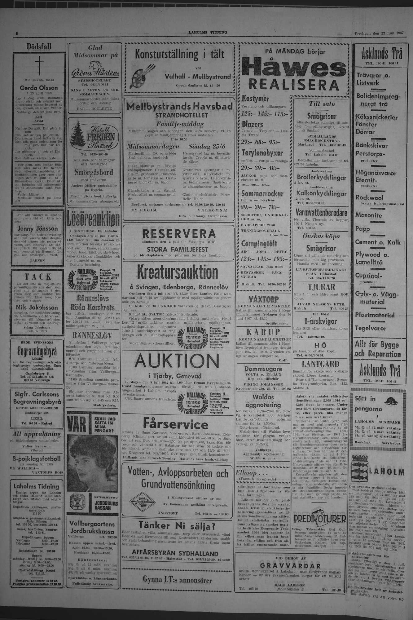 Laholms Tidning Fredag 23 juni 1967, sida 2