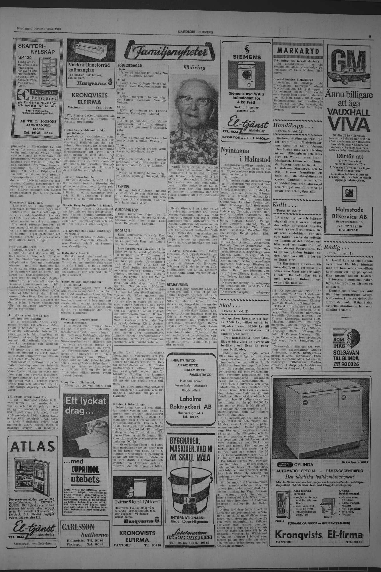 Laholms Tidning Fredag 23 juni 1967, sida 3