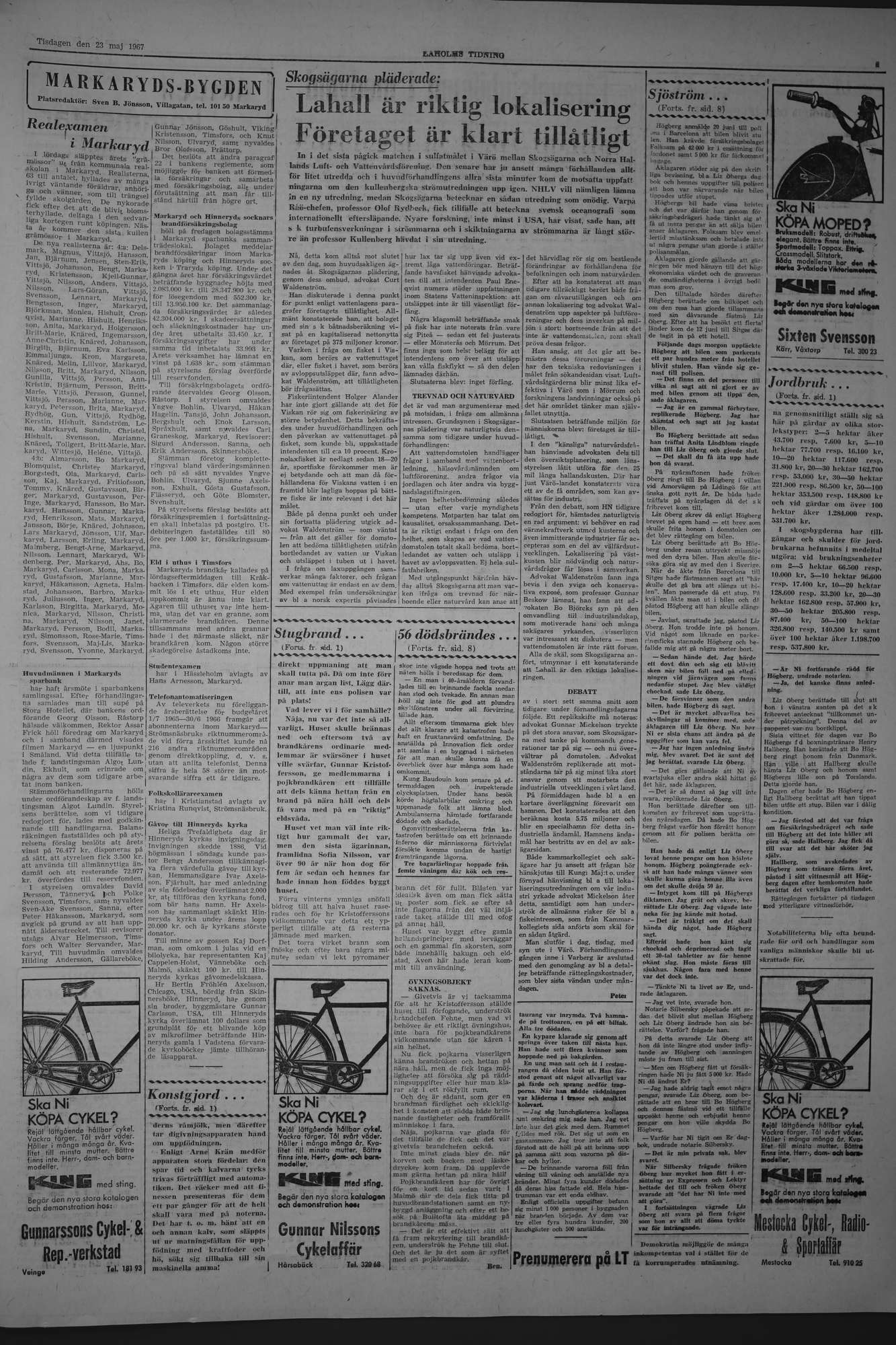 Laholms Tidning Tisdag 23 maj 1967, sida 3
