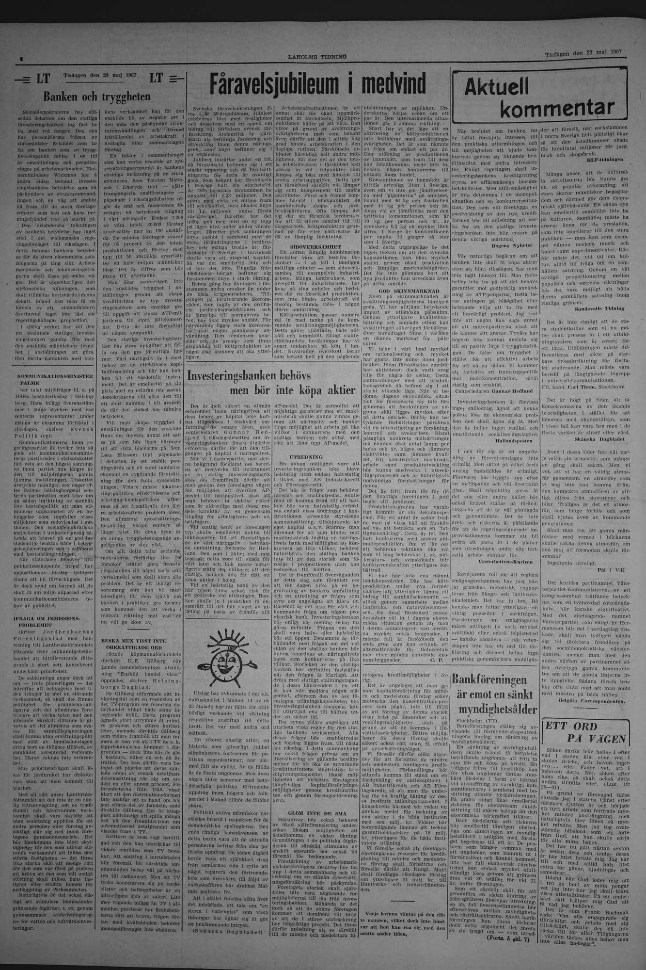 Laholms Tidning Tisdag 23 maj 1967, sida 4