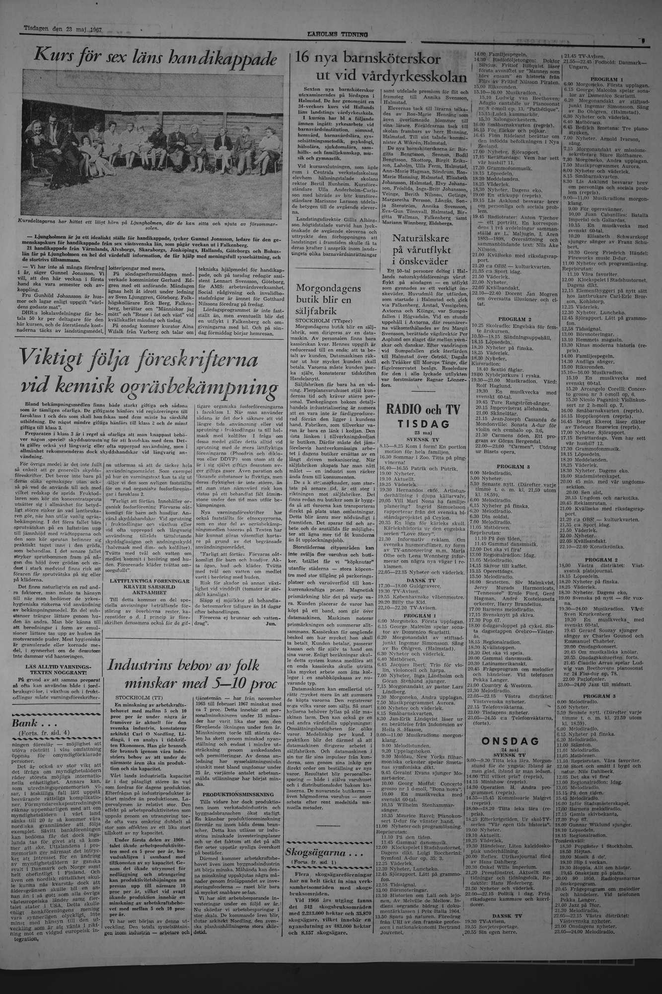 Laholms Tidning Tisdag 23 maj 1967, sida 7