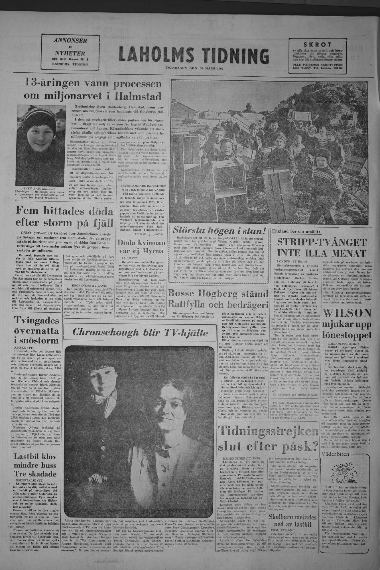 Laholms Tidning Torsdag 23 mars 1967, sida 8