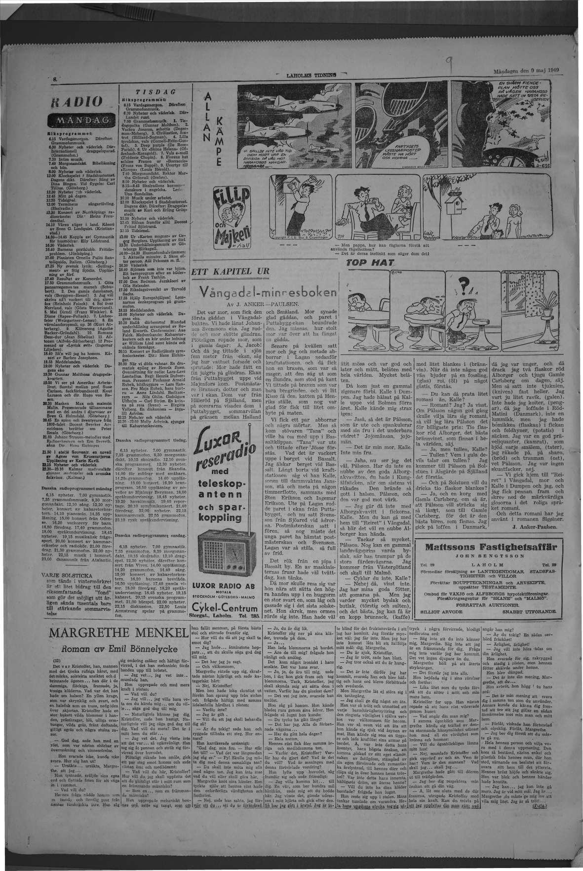 Laholms Tidning Måndag 9 maj 1949, sida 8