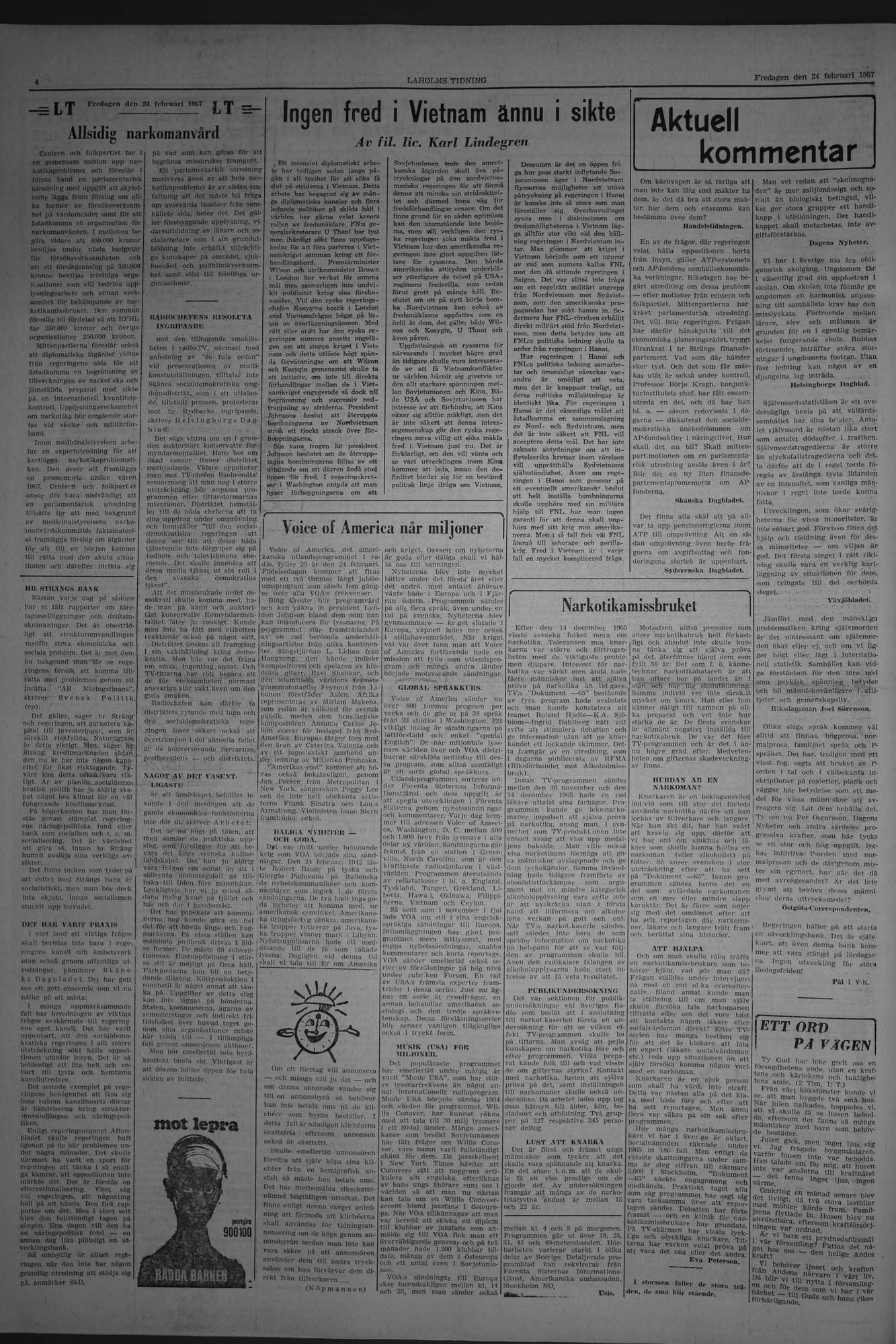 Laholms Tidning Fredag 24 februari 1967, sida 4