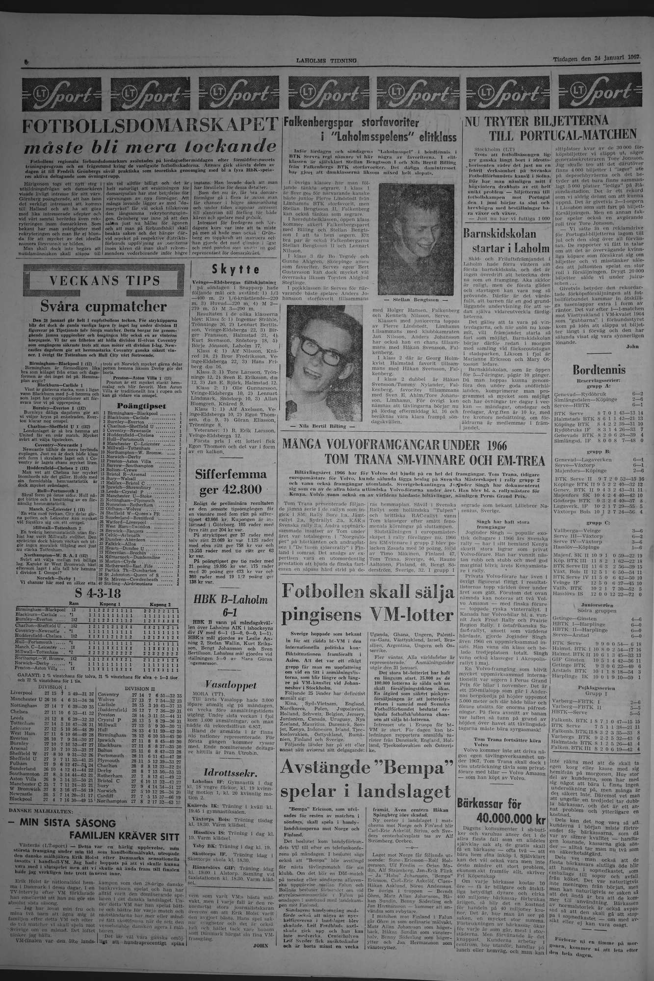 Laholms Tidning Tisdag 24 januari 1967, sida 6