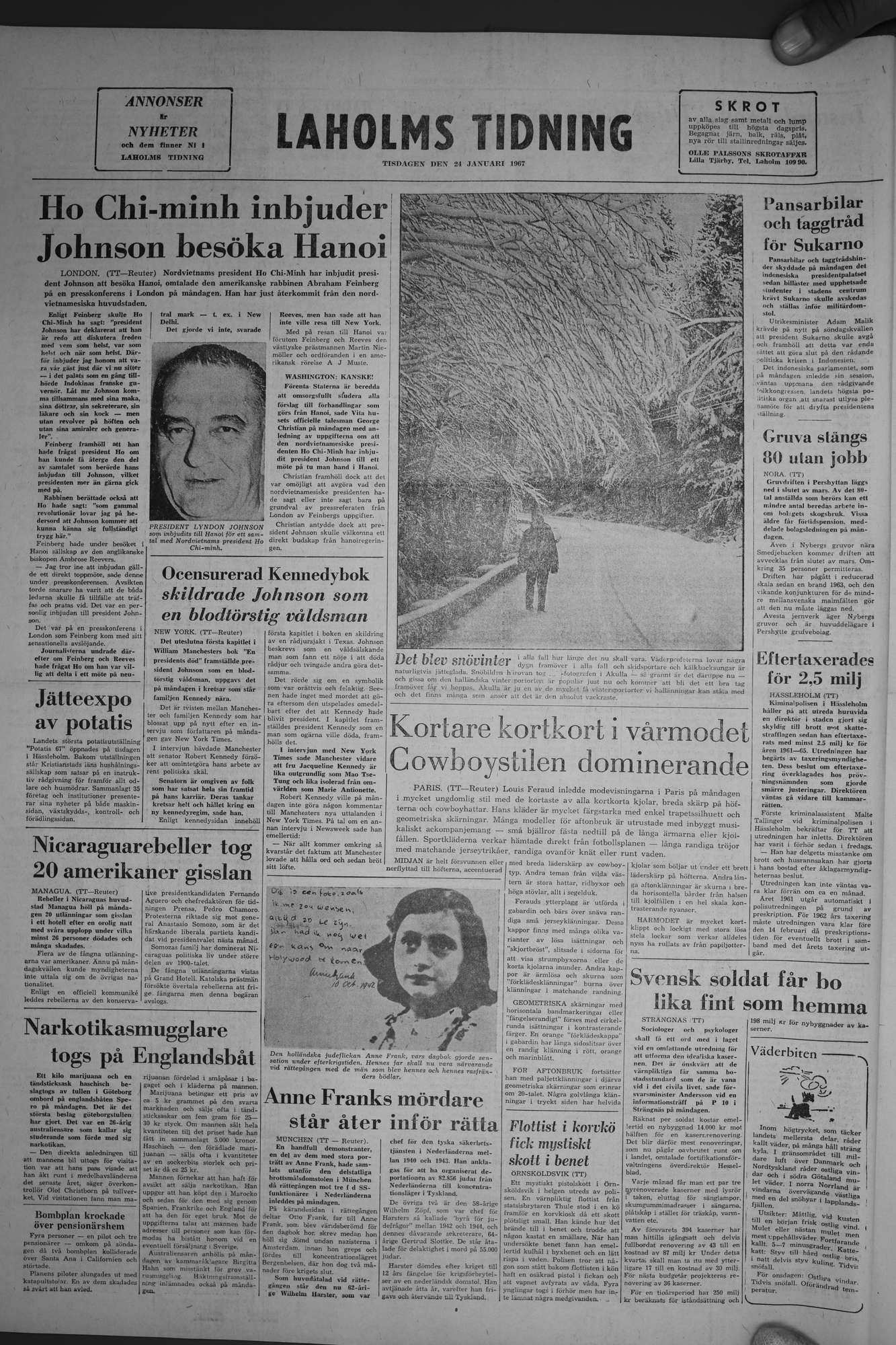 Laholms Tidning Tisdag 24 januari 1967, sida 8