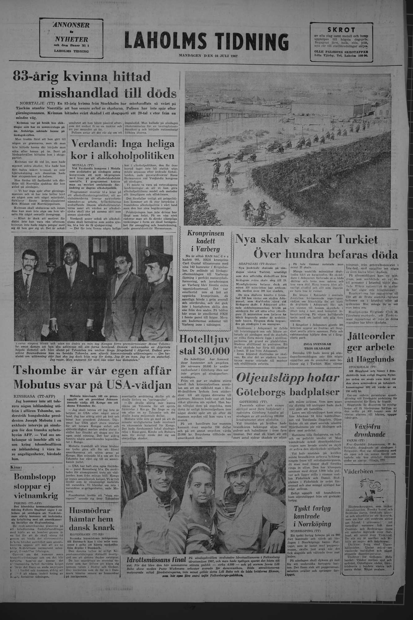 Laholms Tidning Måndag 24 juli 1967, sida 8