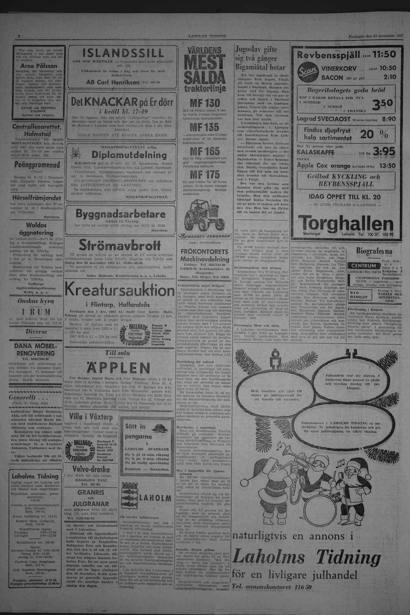 Laholms Tidning Fredag 24 november 1967, sida 2