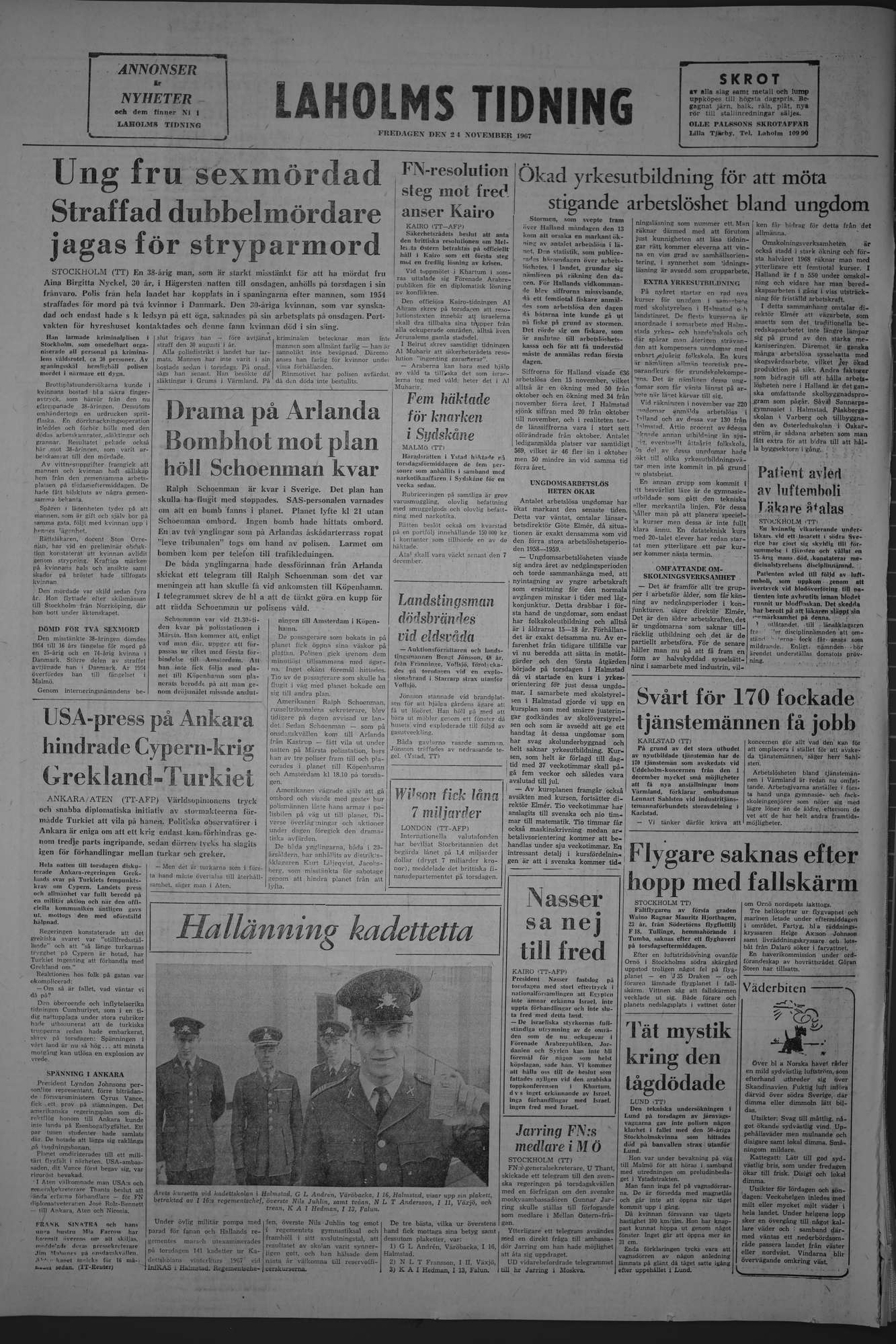 Laholms Tidning Fredag 24 november 1967, sida 8