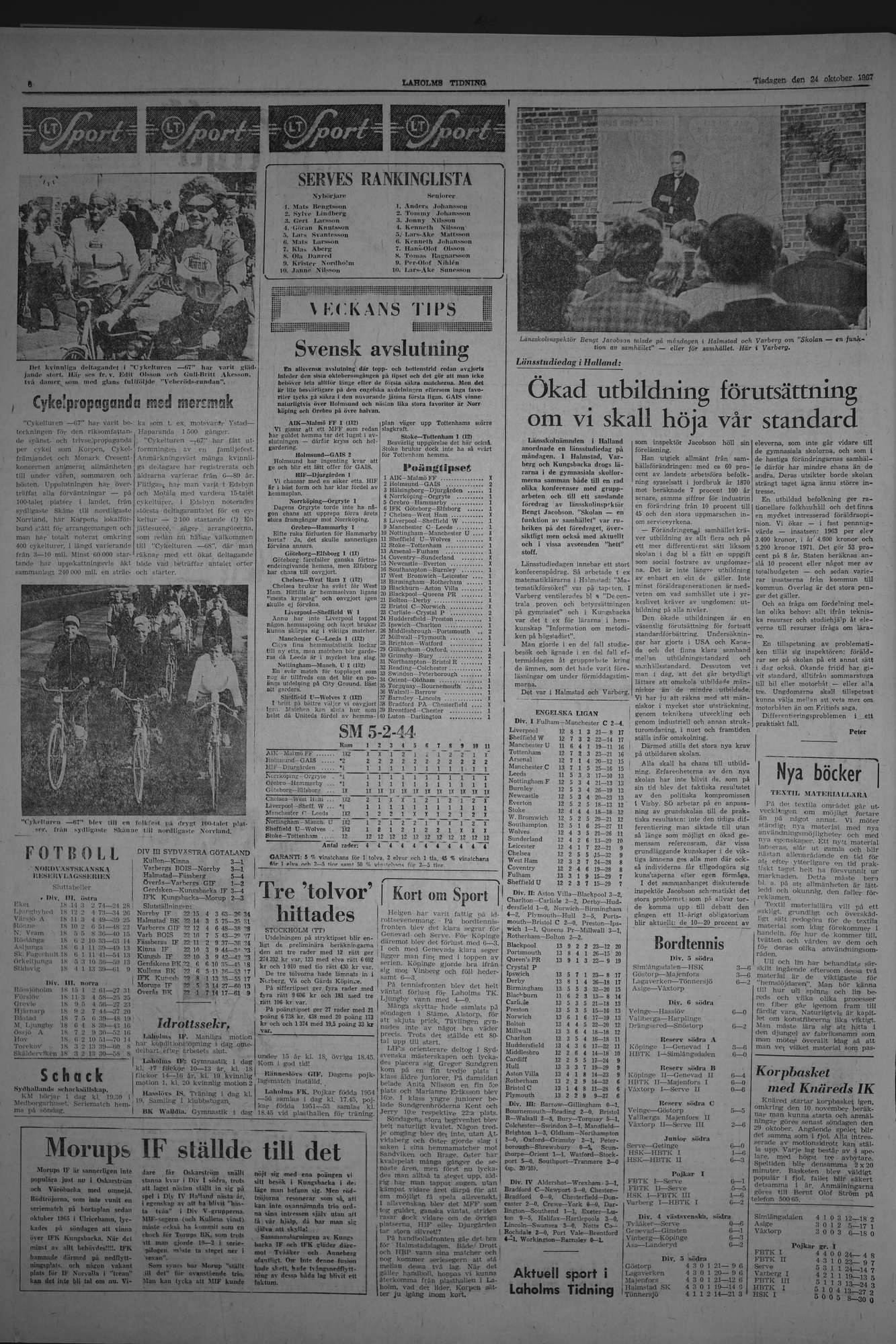 Laholms Tidning Tisdag 24 oktober 1967, sida 6