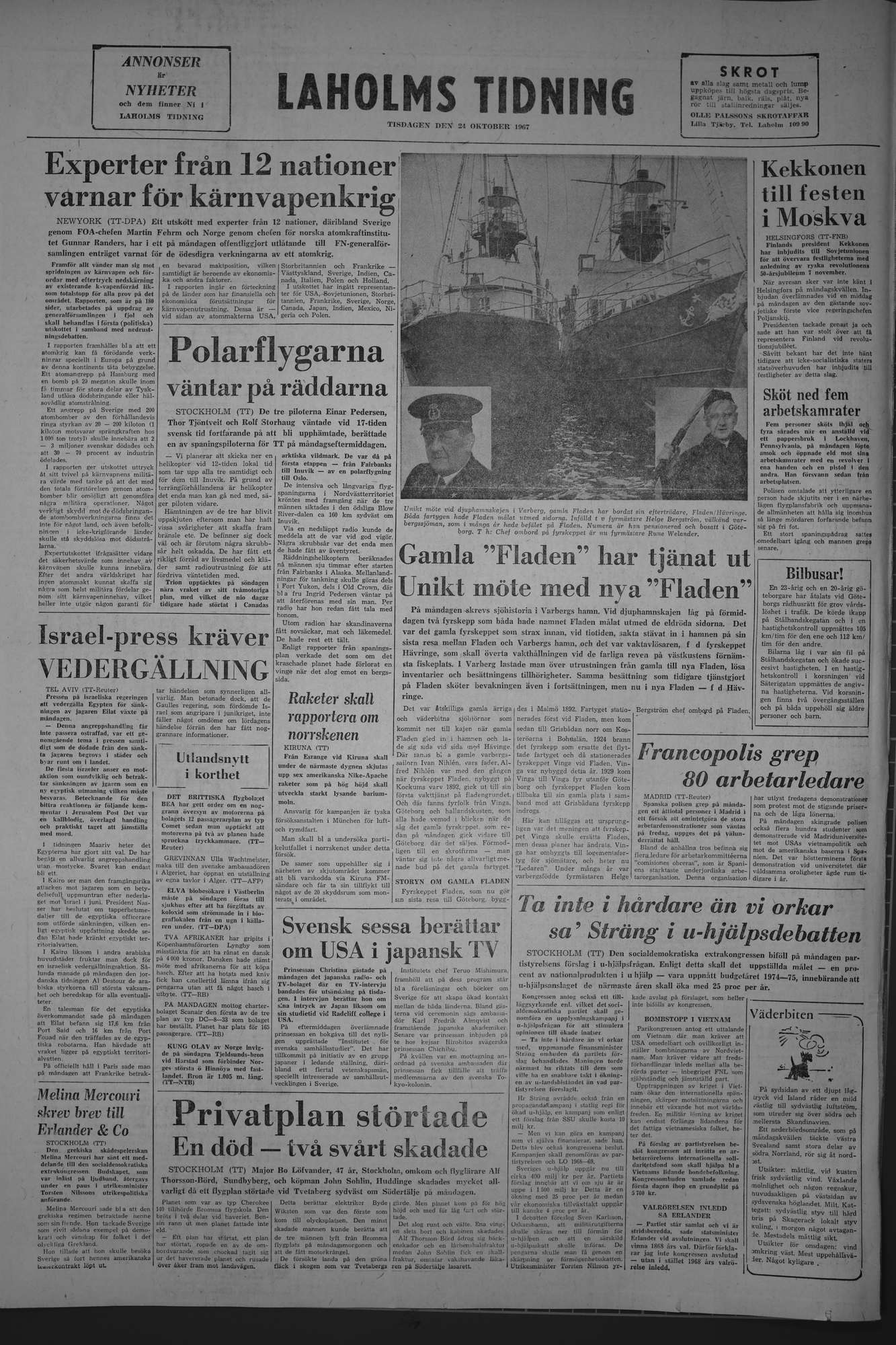 Laholms Tidning Tisdag 24 oktober 1967, sida 8