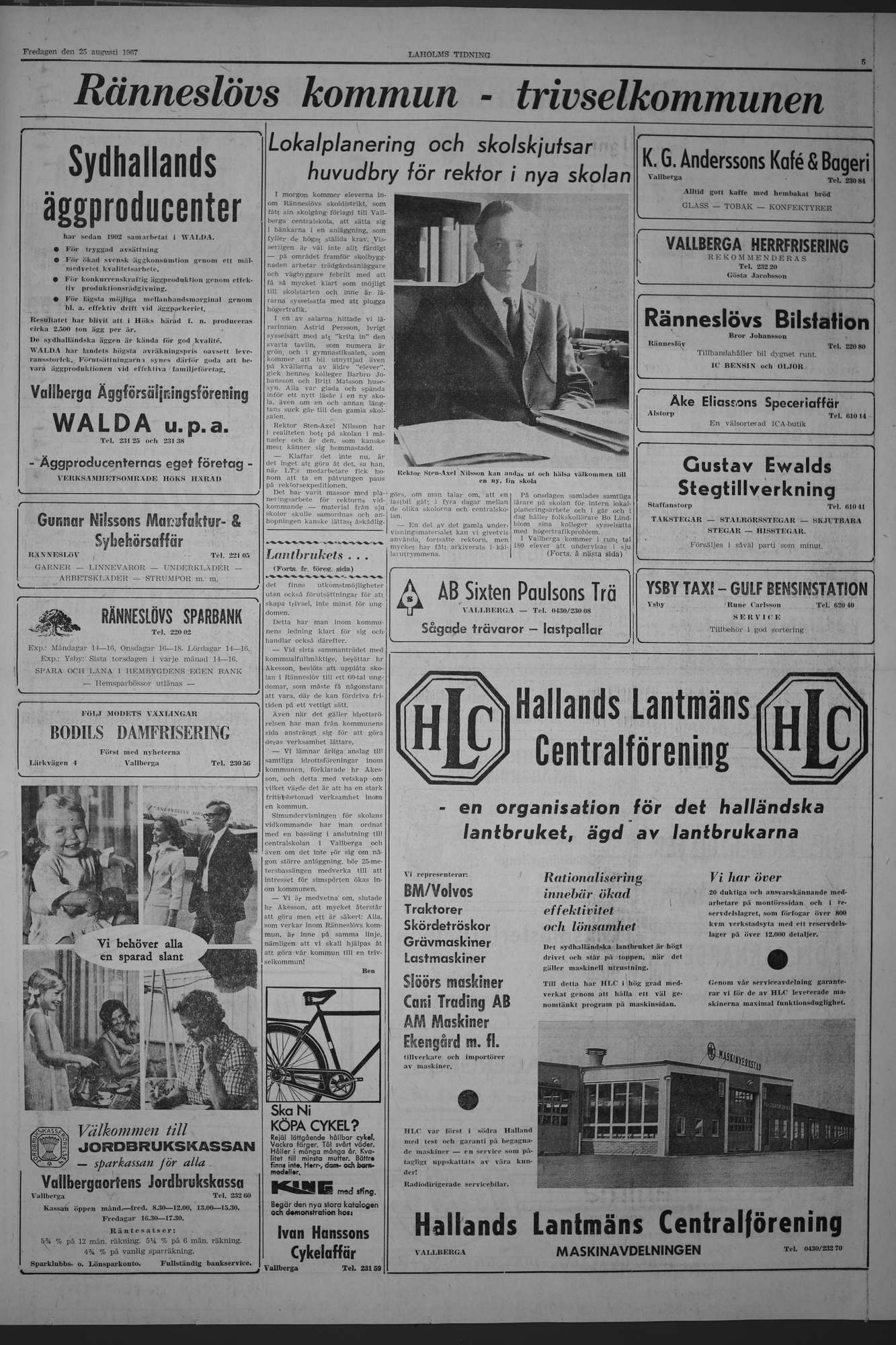 Laholms Tidning Fredag 25 augusti 1967, sida 5