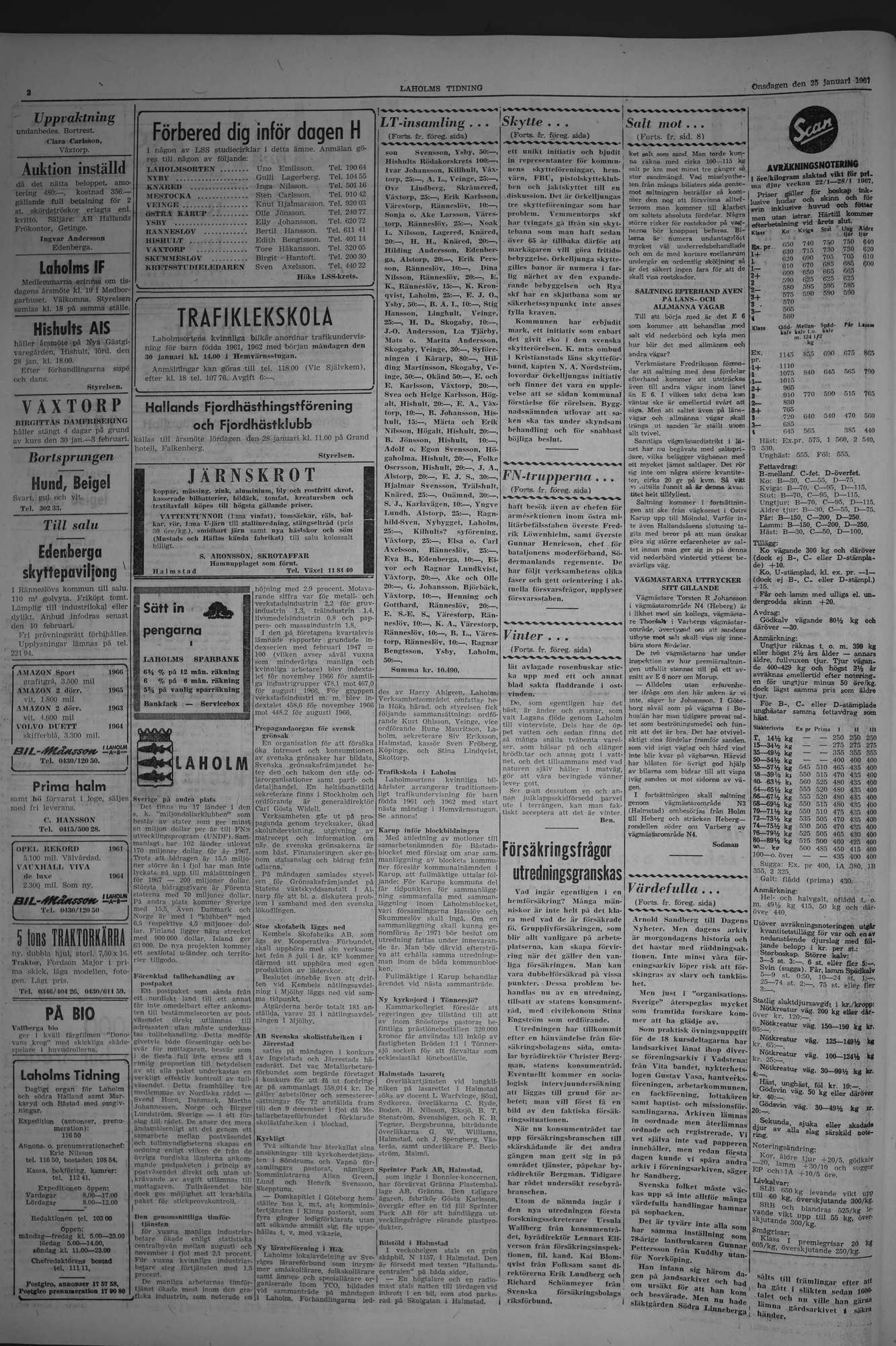 Laholms Tidning Onsdag 25 januari 1967, sida 2
