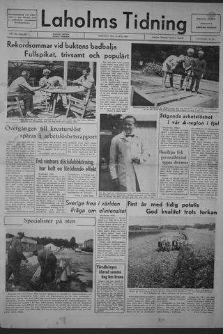 Förstasidan, Tisdag 25 juli 1967