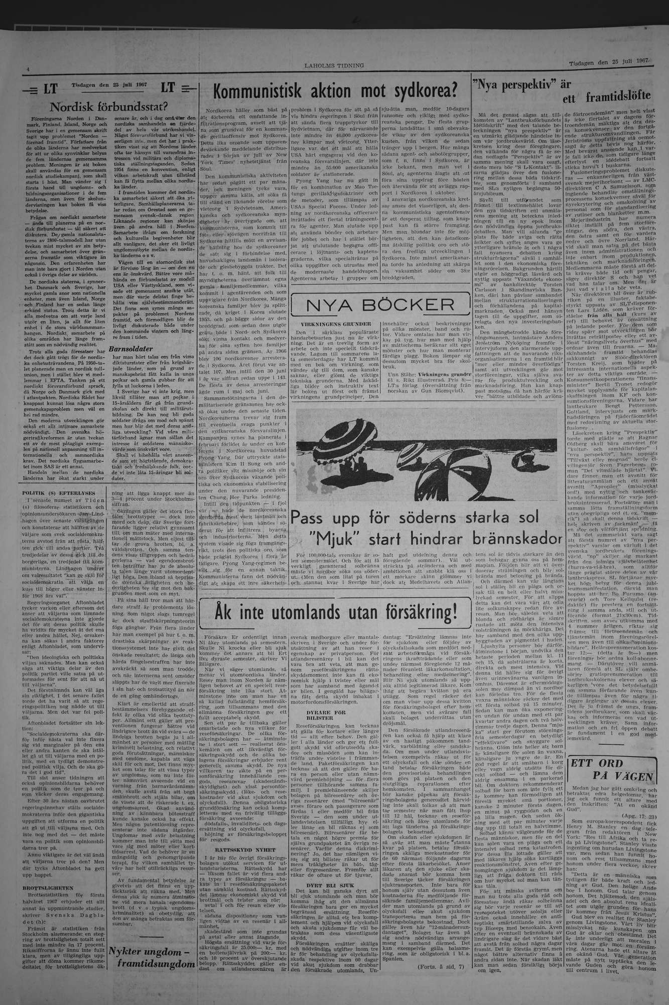 Laholms Tidning Tisdag 25 juli 1967, sida 4