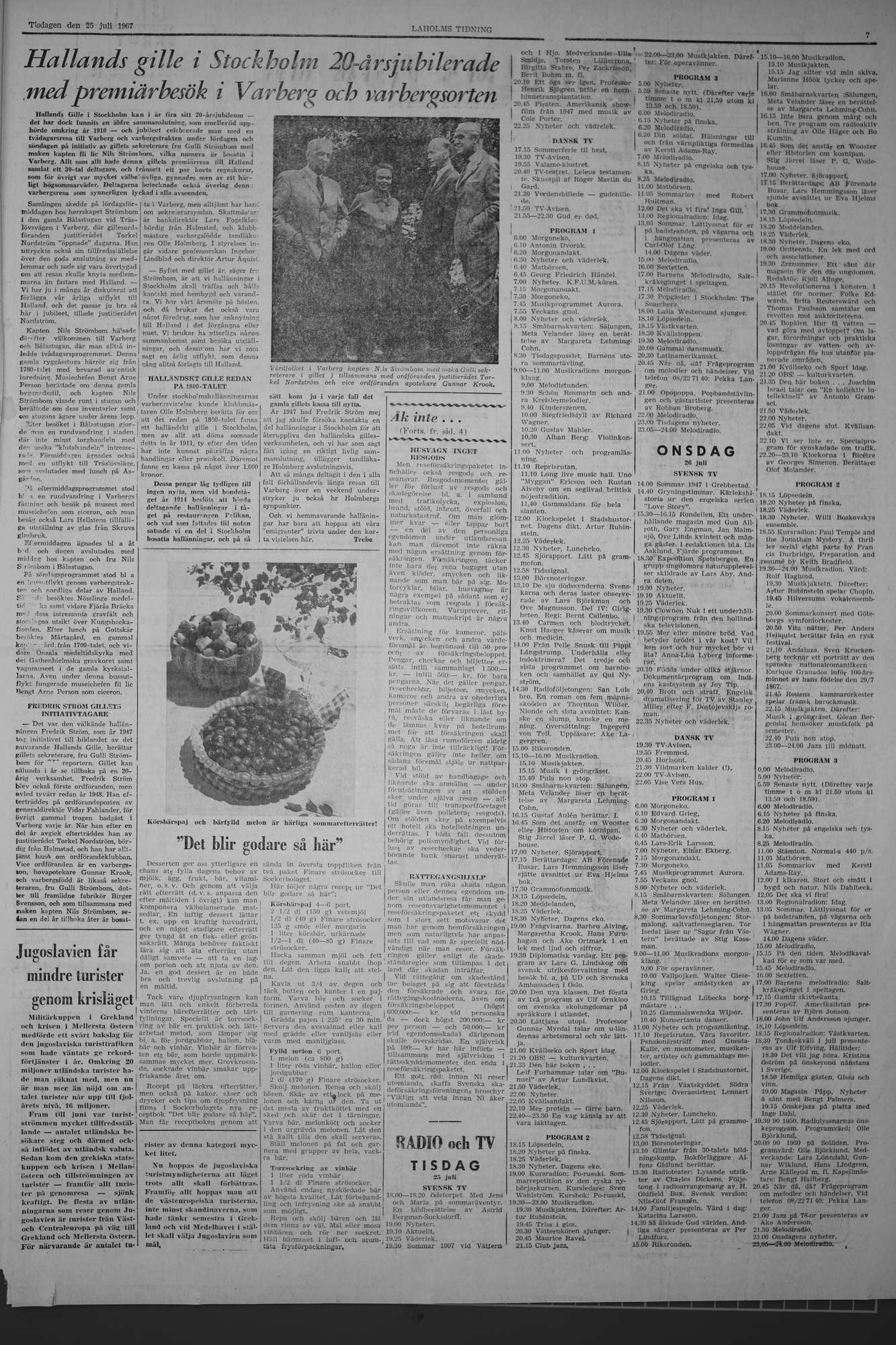 Laholms Tidning Tisdag 25 juli 1967, sida 7