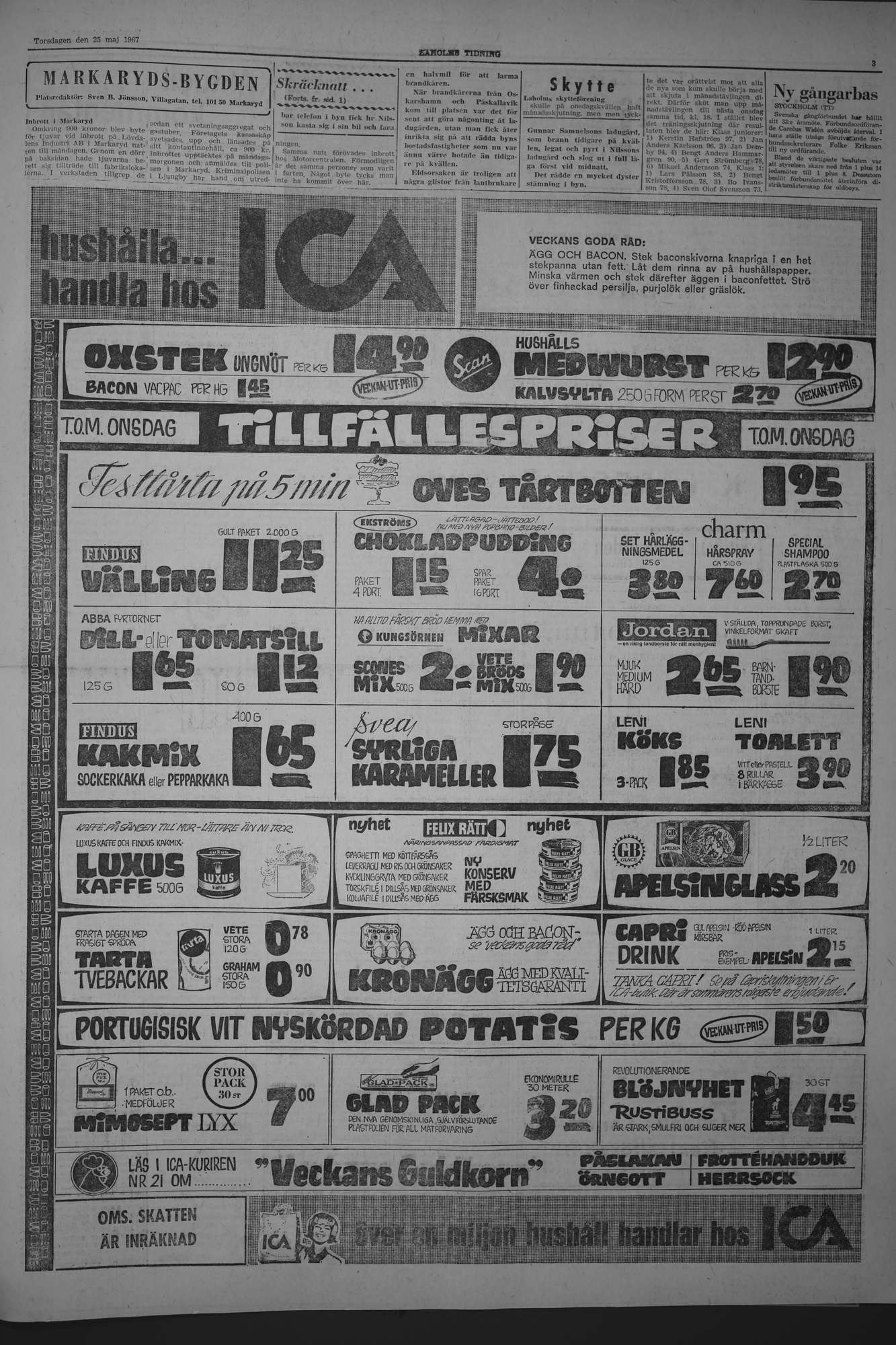 Laholms Tidning Torsdag 25 maj 1967, sida 3