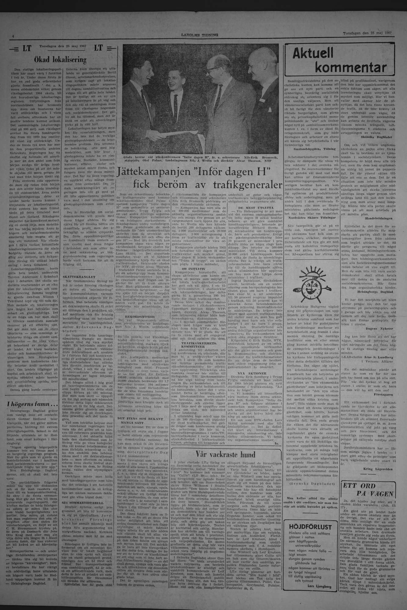 Laholms Tidning Torsdag 25 maj 1967, sida 4