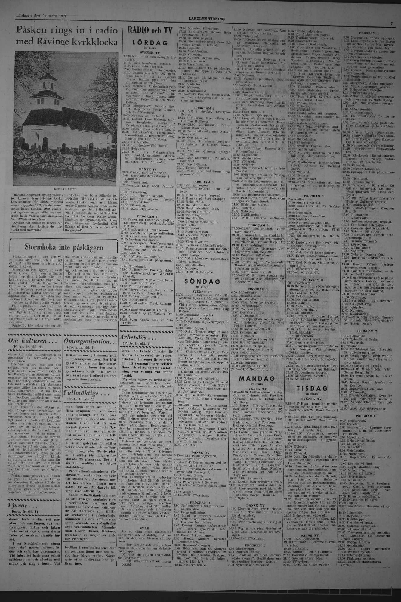 Laholms Tidning Lördag 25 mars 1967, sida 7