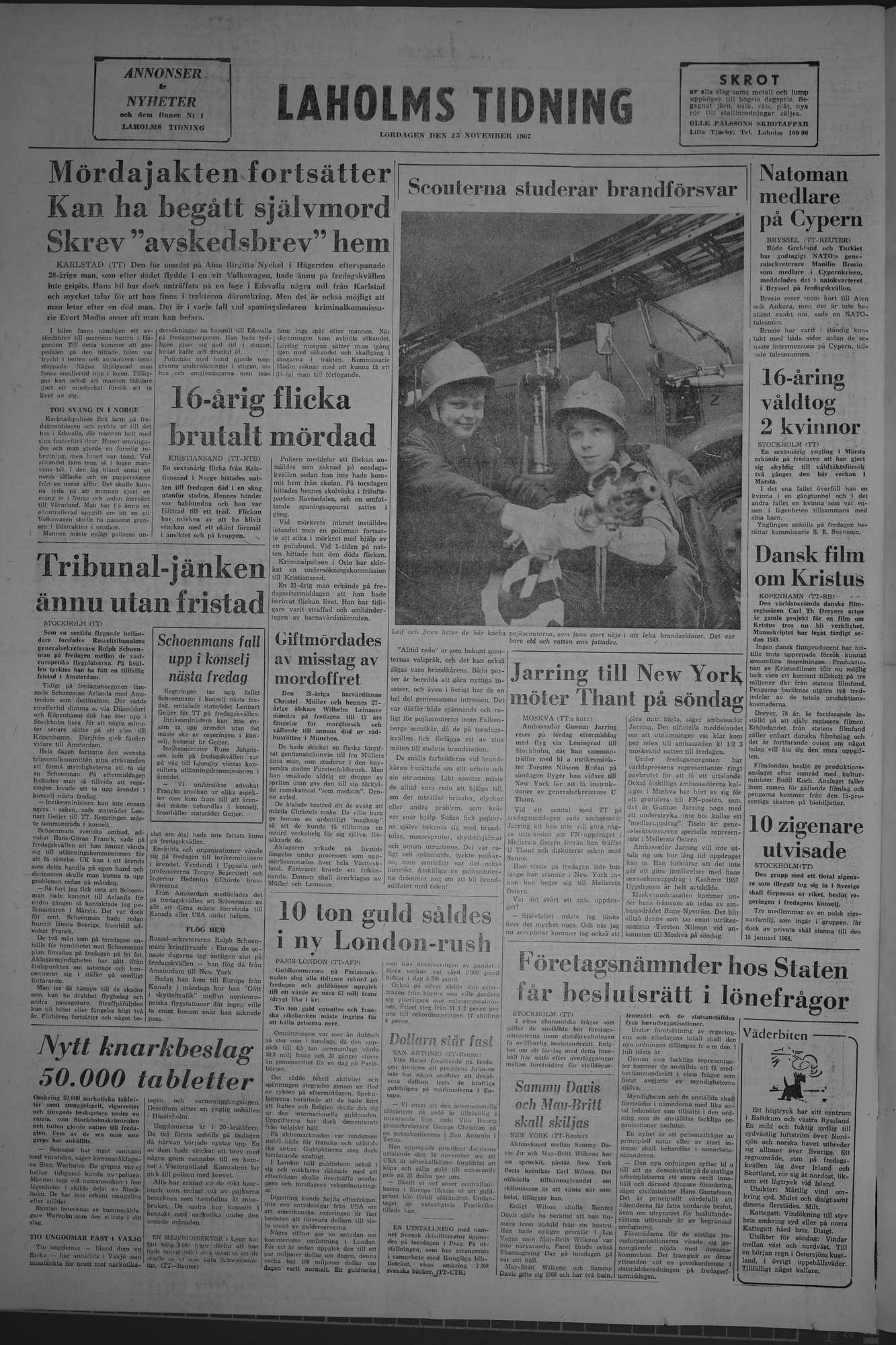 Laholms Tidning Lördag 25 november 1967, sida 8