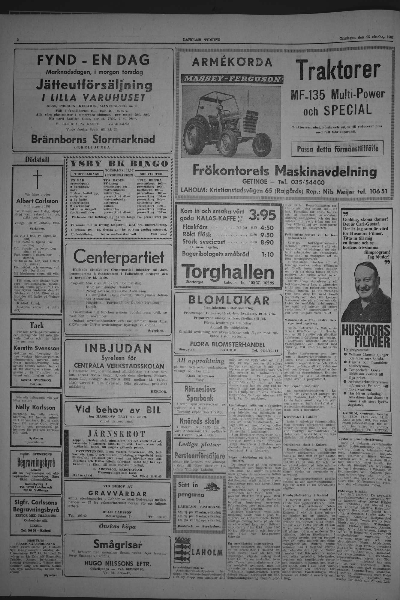 Laholms Tidning Onsdag 25 oktober 1967, sida 2