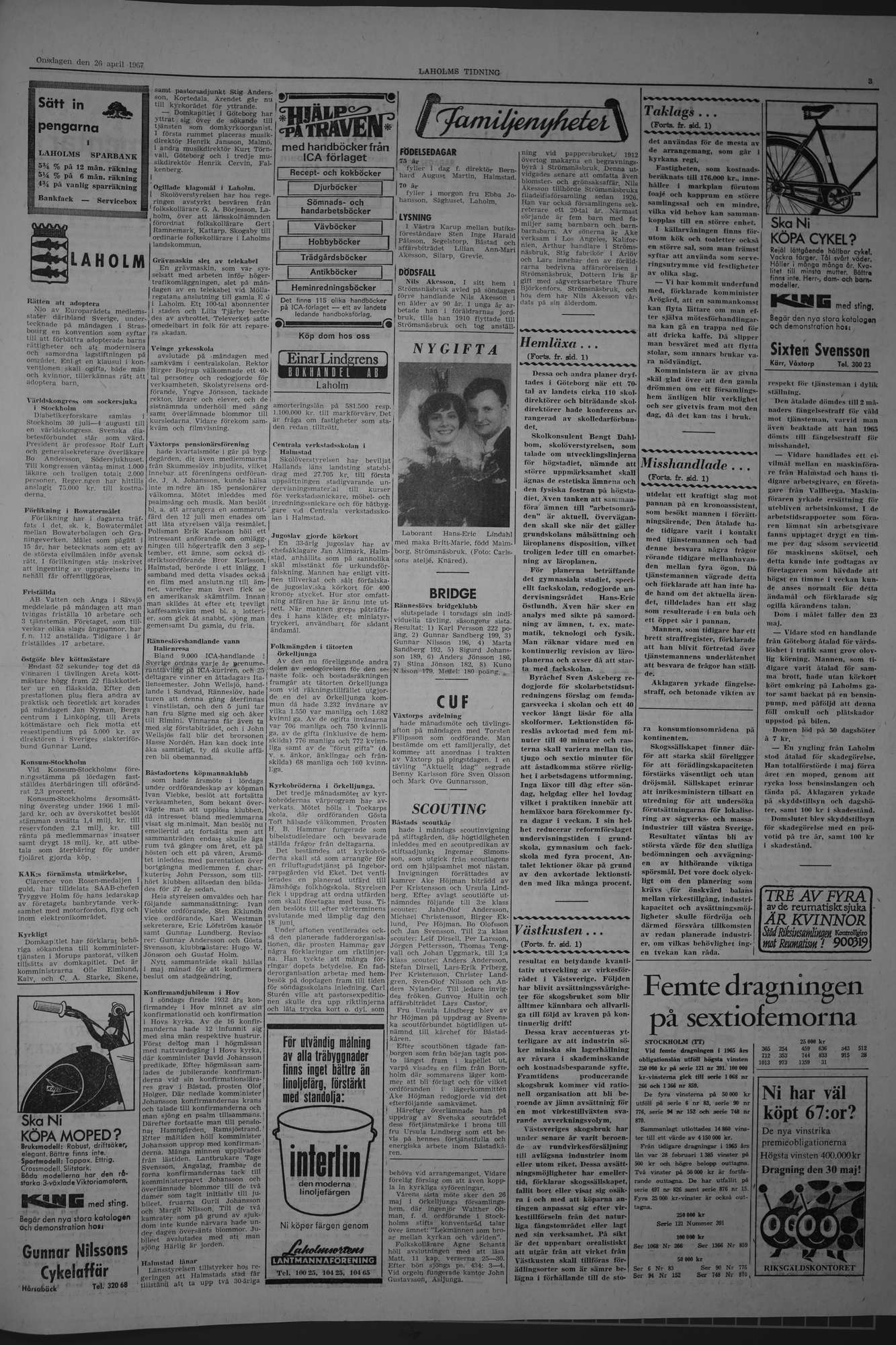 Laholms Tidning Onsdag 26 april 1967, sida 3