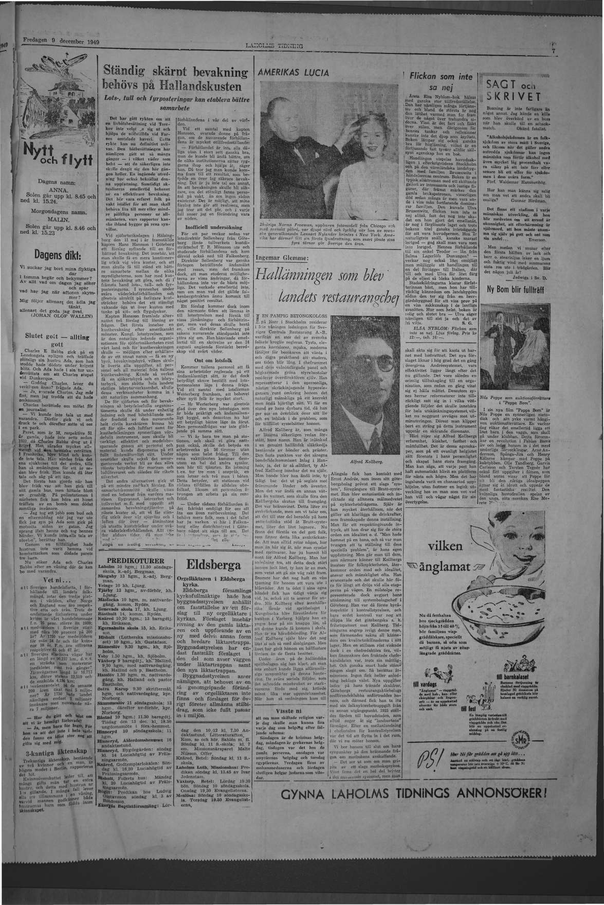 Laholms Tidning Fredag 9 december 1949, sida 7