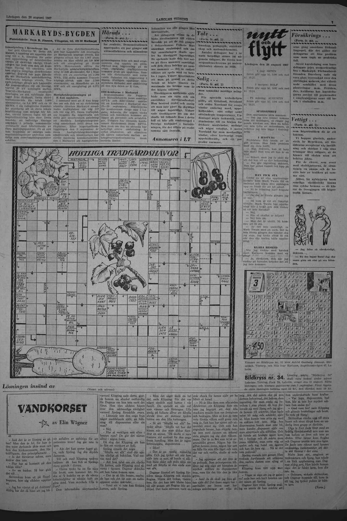 Laholms Tidning Lördag 26 augusti 1967, sida 7