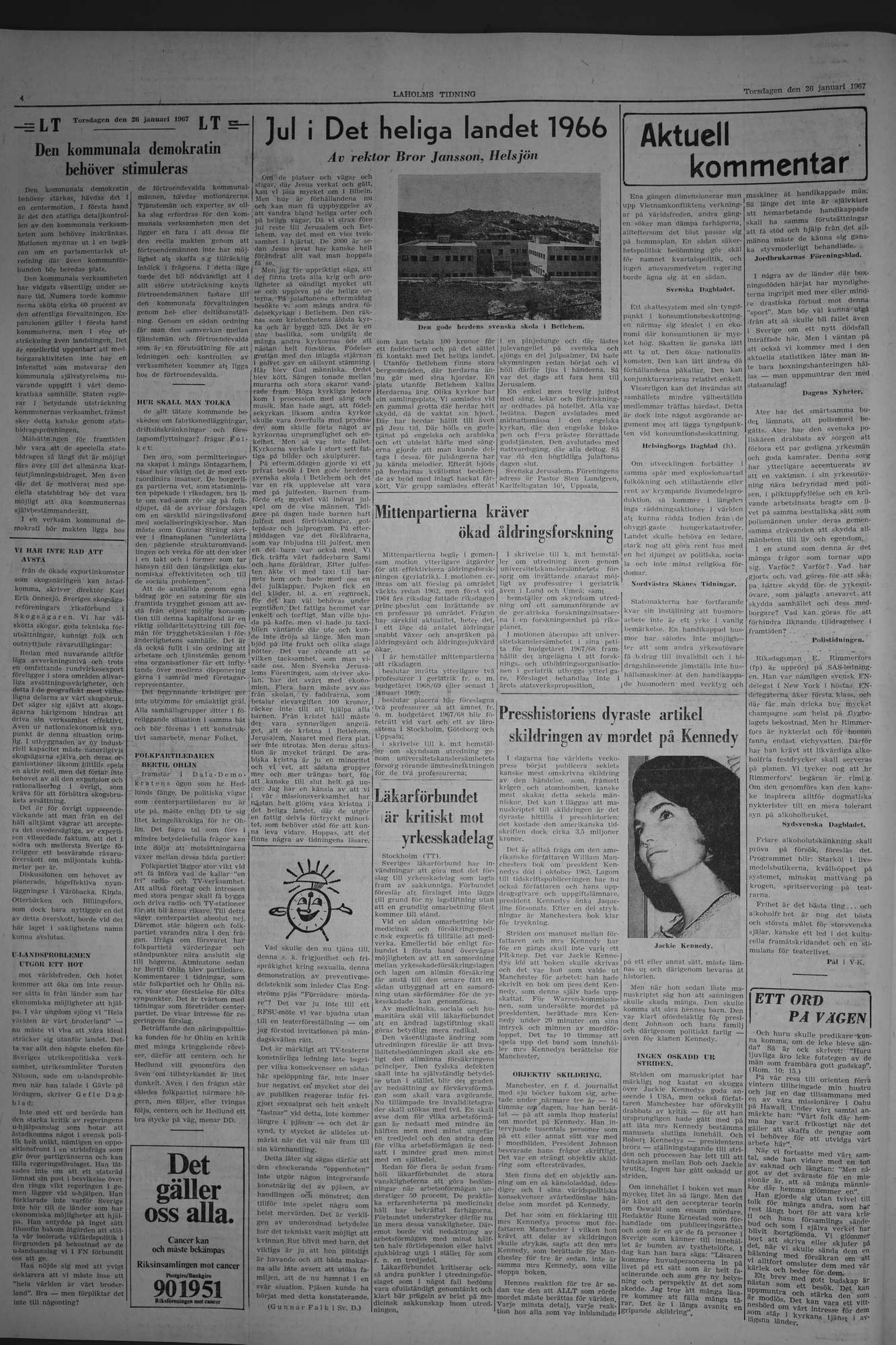 Laholms Tidning Torsdag 26 januari 1967, sida 4