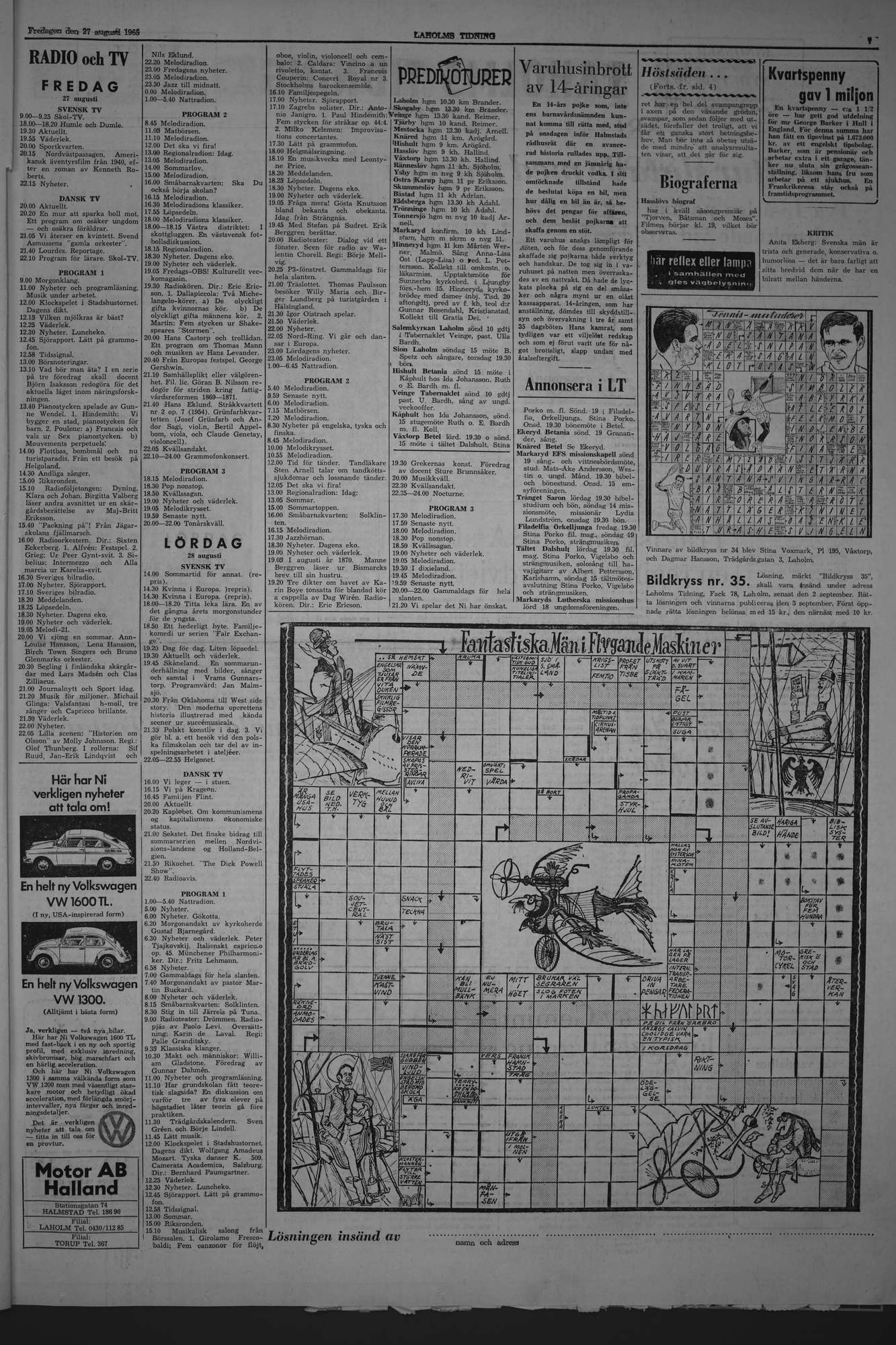 Laholms Tidning Fredag 27 augusti 1965, sida 7