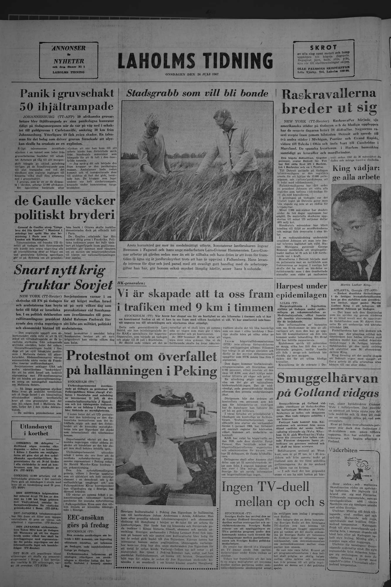 Laholms Tidning Onsdag 26 juli 1967, sida 8