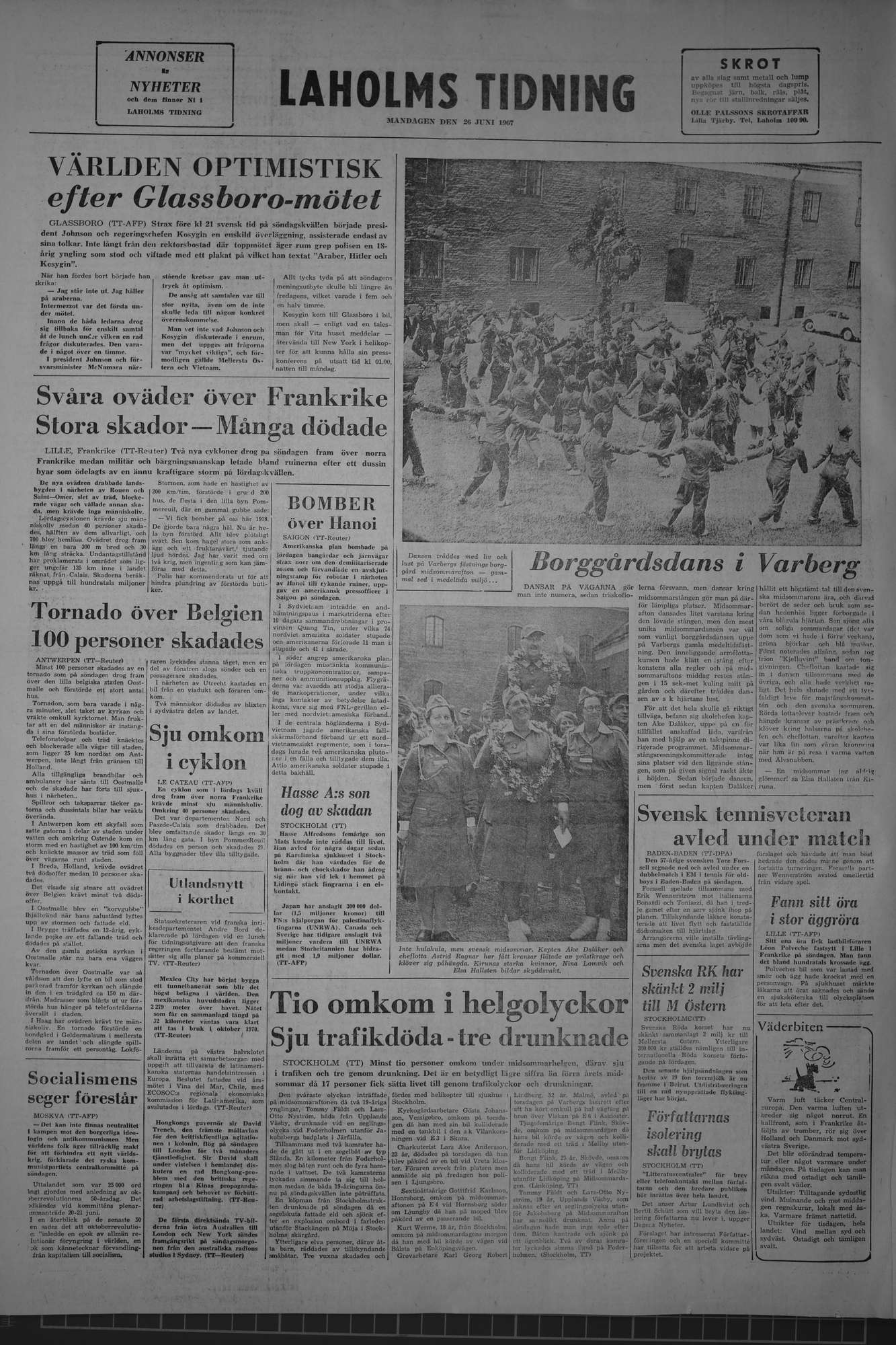 Laholms Tidning Måndag 26 juni 1967, sida 8