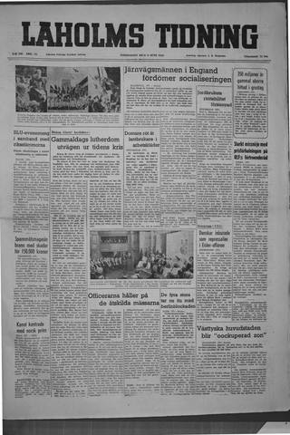 Förstasidan, Torsdag 9 juni 1949