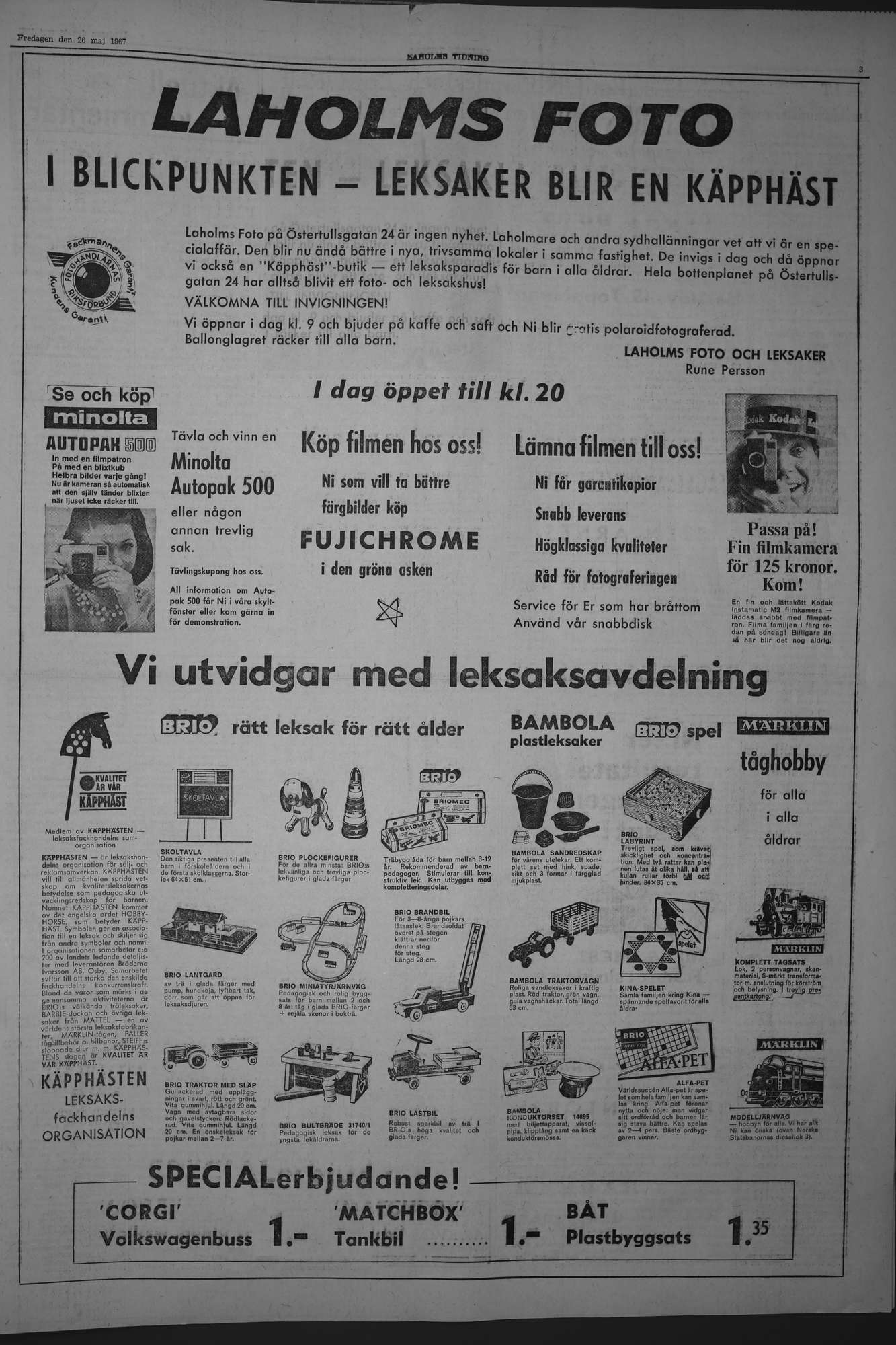 Laholms Tidning Fredag 26 maj 1967, sida 3