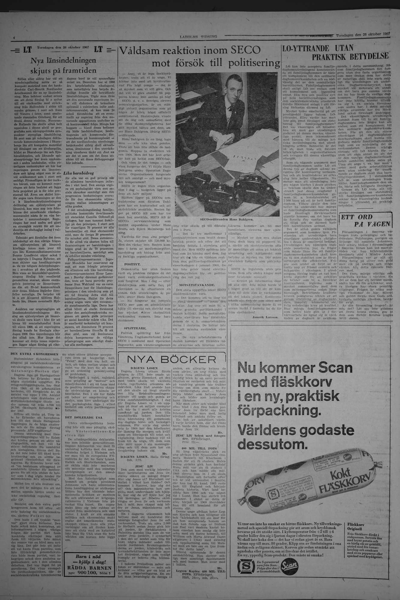 Laholms Tidning Torsdag 26 oktober 1967, sida 4