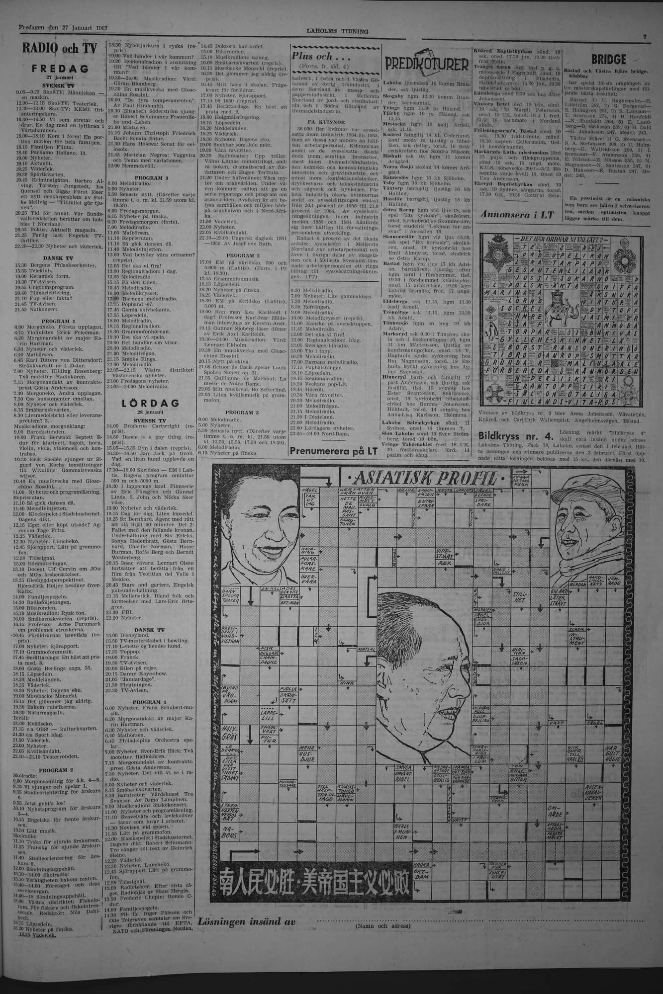 Laholms Tidning Fredag 27 januari 1967, sida 7