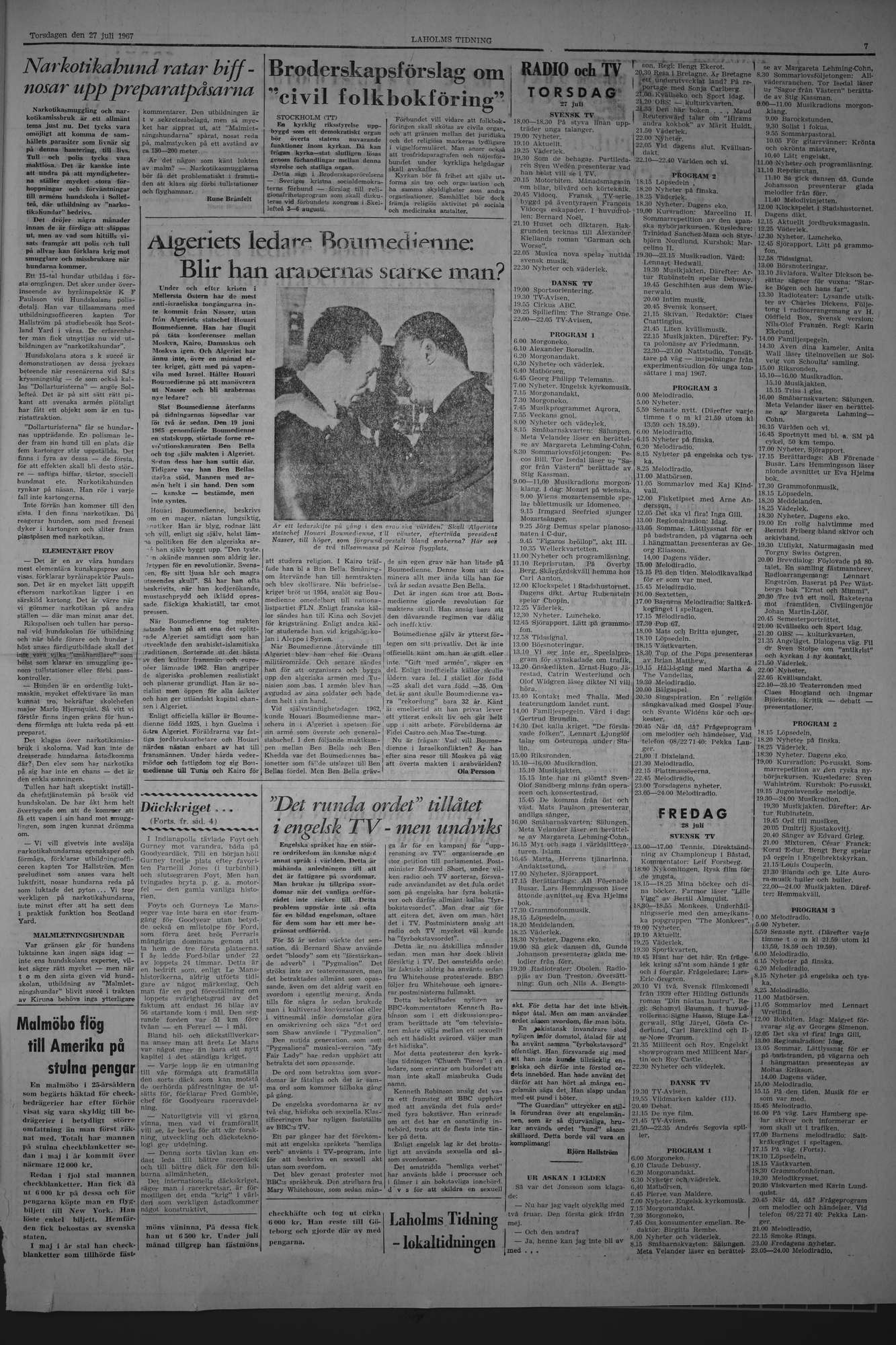 Laholms Tidning Torsdag 27 juli 1967, sida 7