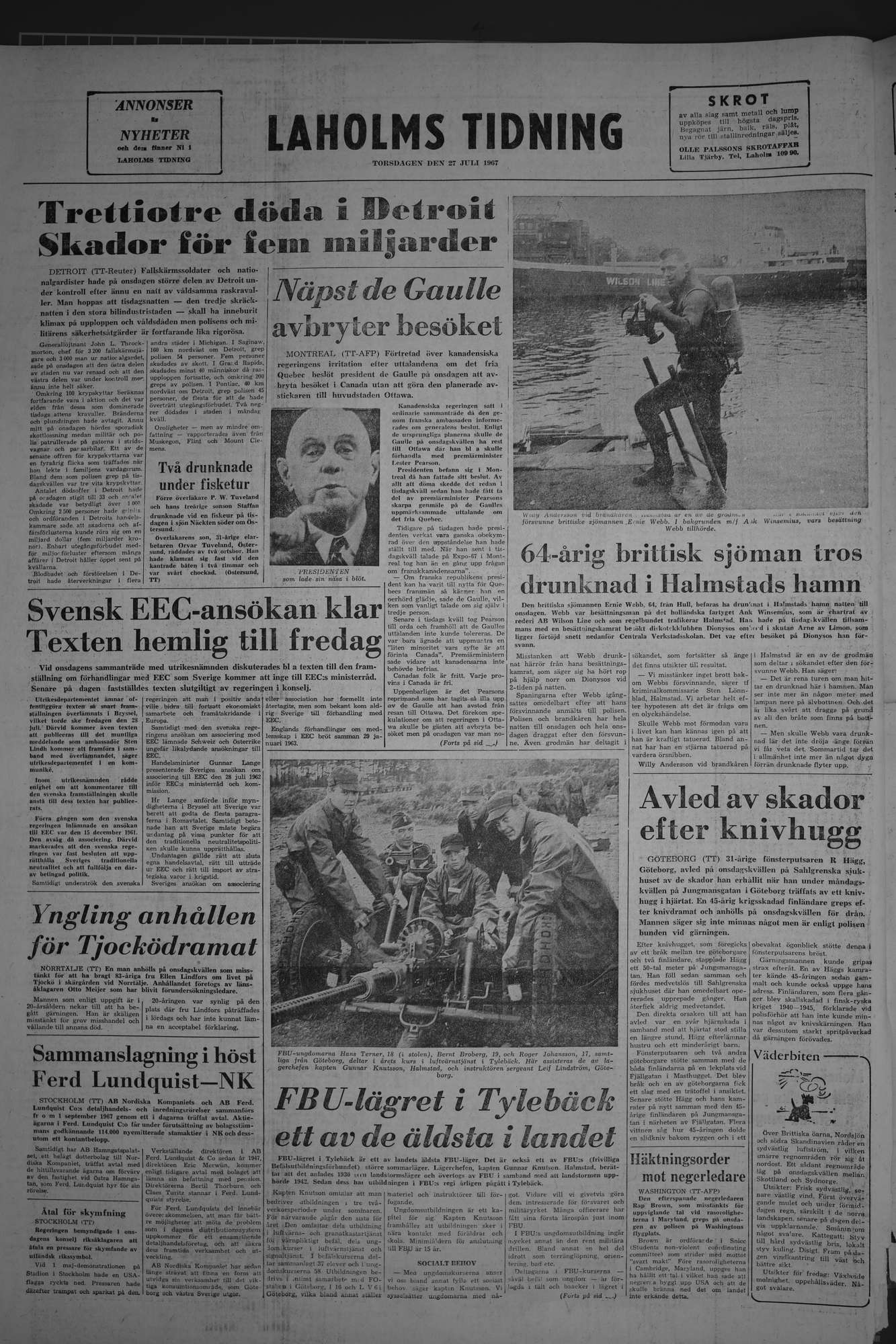 Laholms Tidning Torsdag 27 juli 1967, sida 8