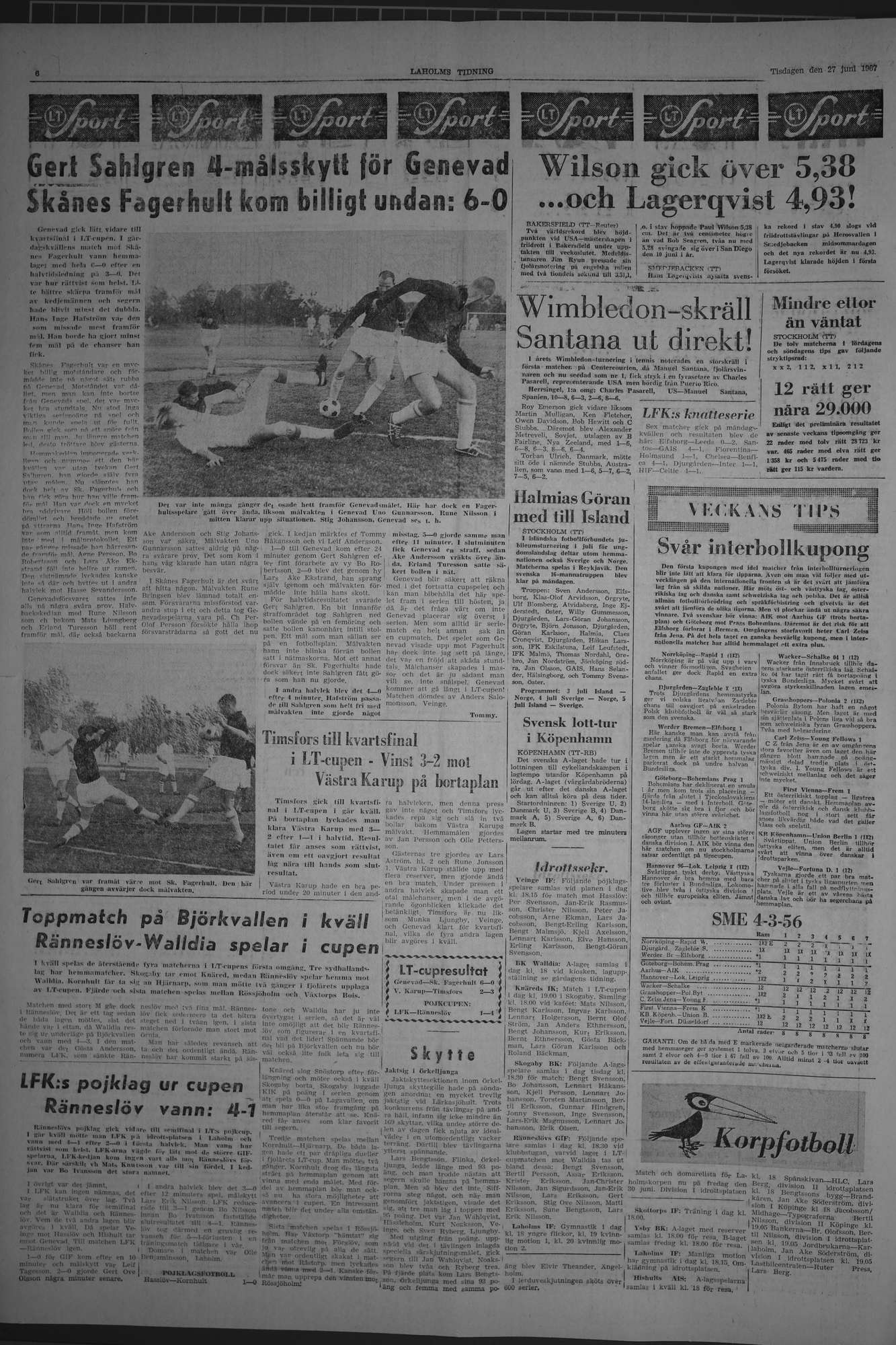 Laholms Tidning Tisdag 27 juni 1967, sida 6